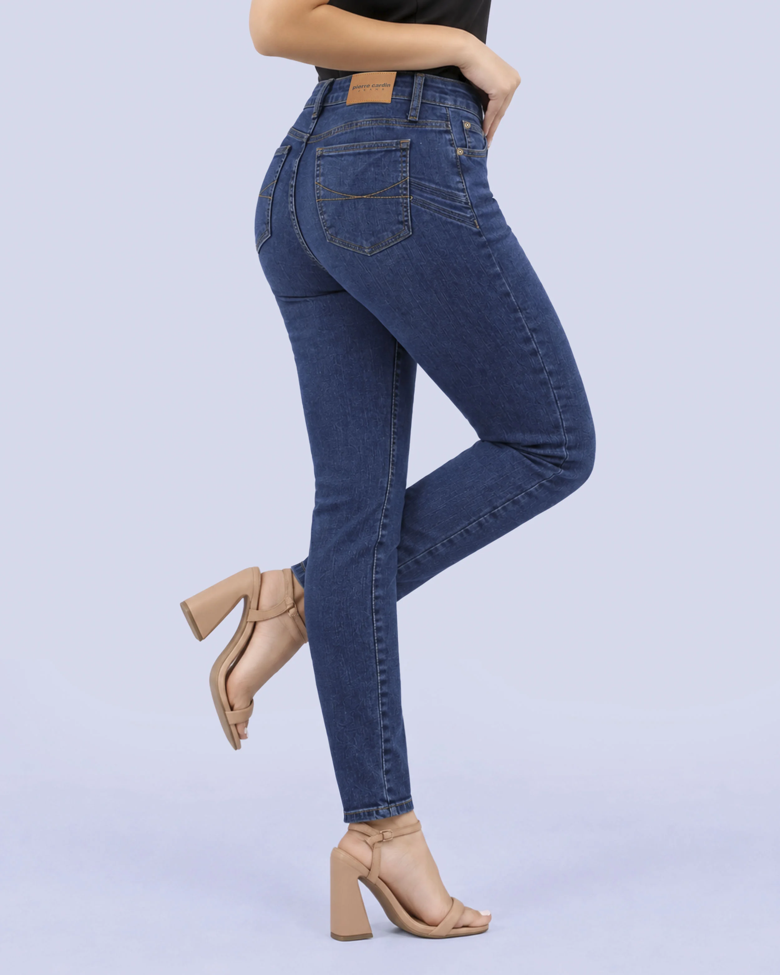 Jeans levanta pompa skinny tiro alto 451 azul