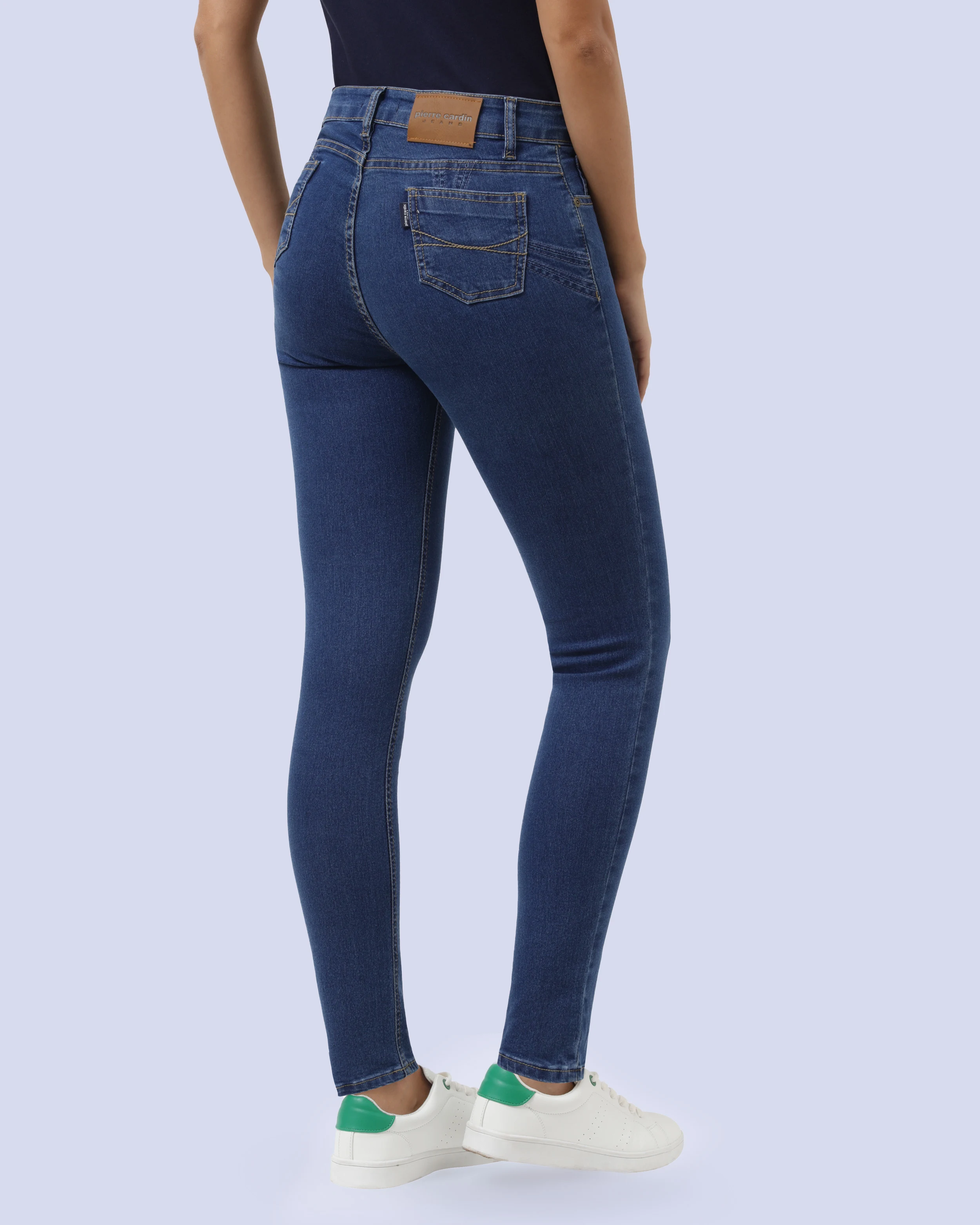 Jeans levanta pompa skinny tiro alto 451 azul pictórico