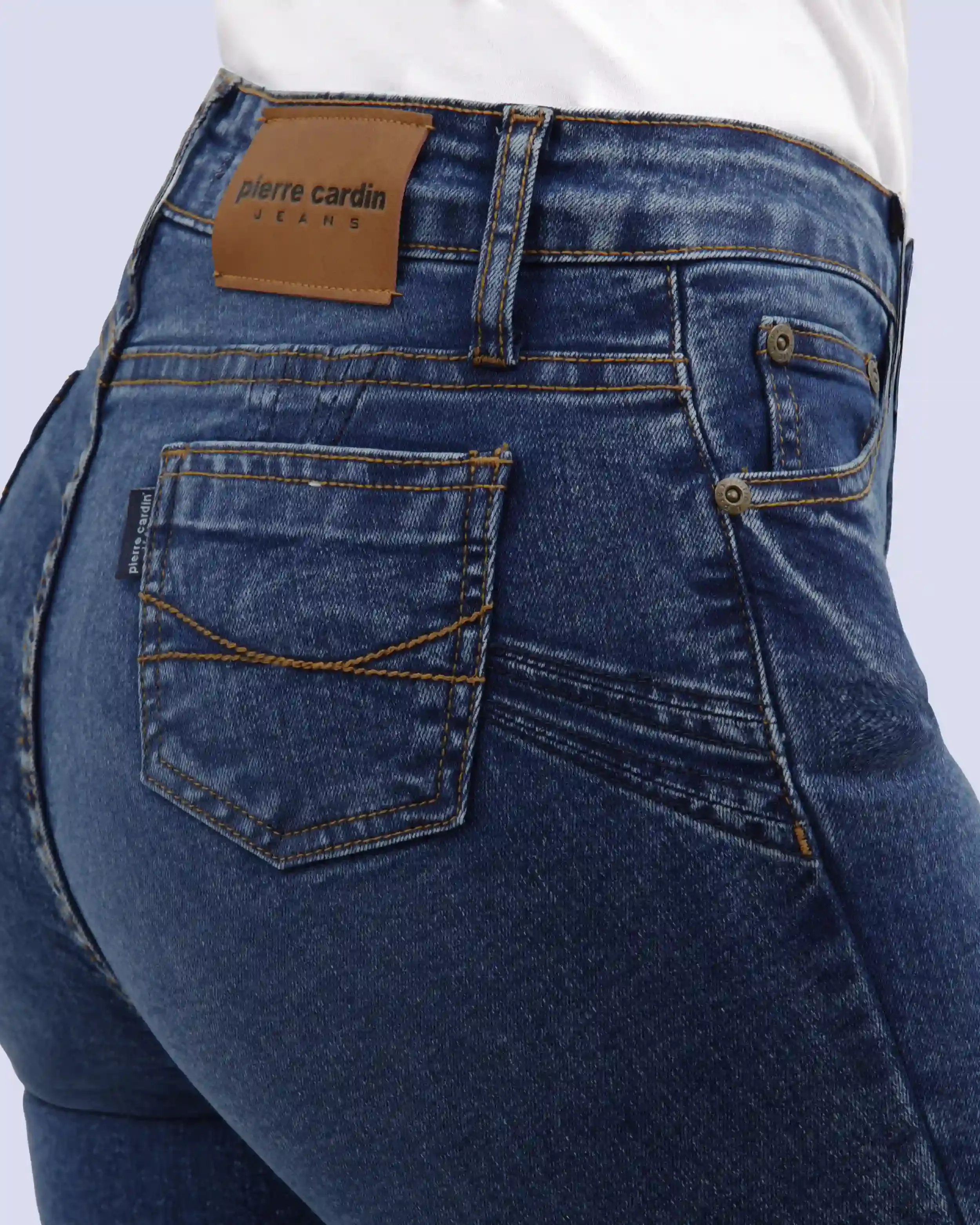 Jeans levanta pompa tiro alto con un botón estilo recto 461 azul grisáceo