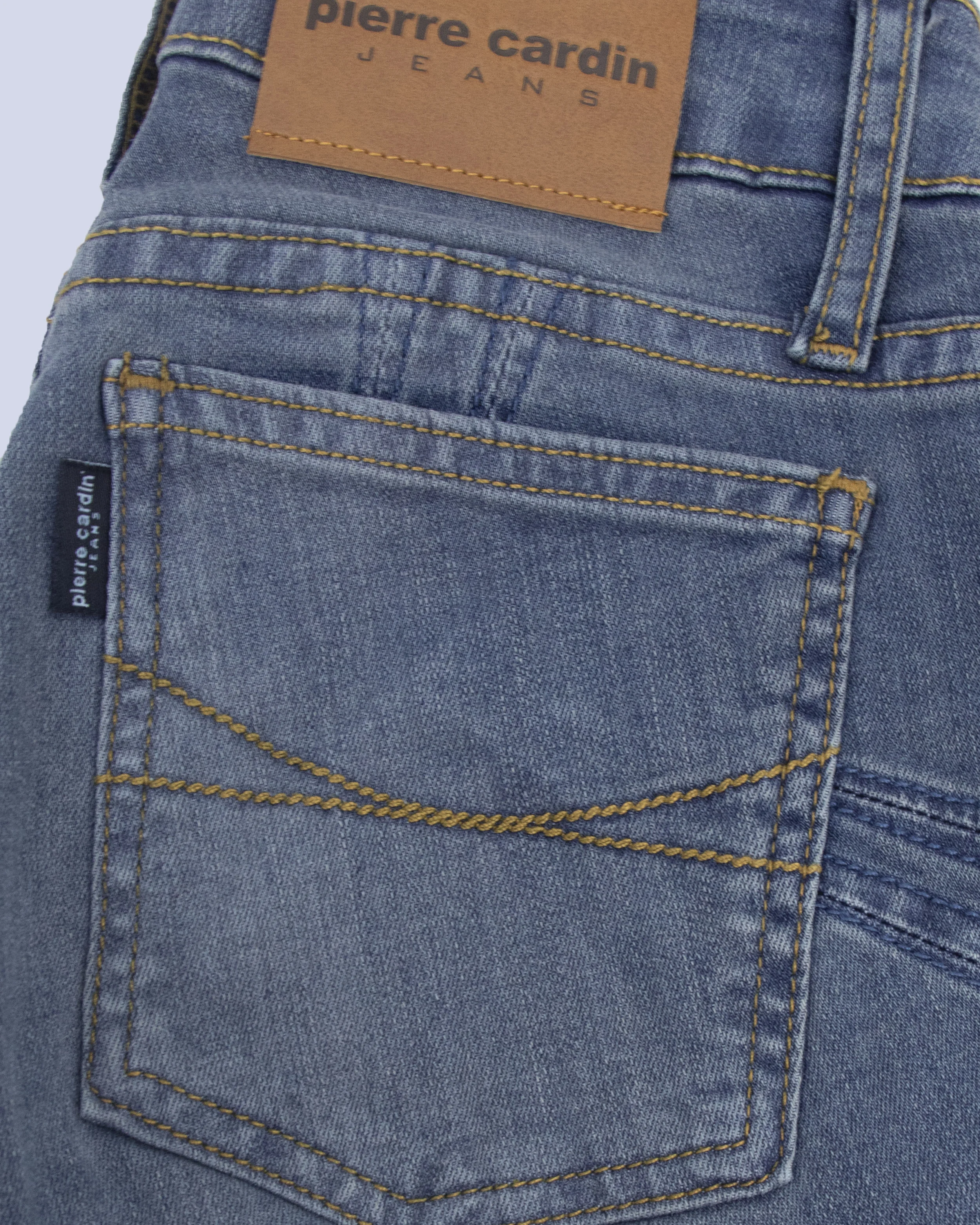 Jeans levanta pompa tiro alto con un botón estilo recto 461 azul claro