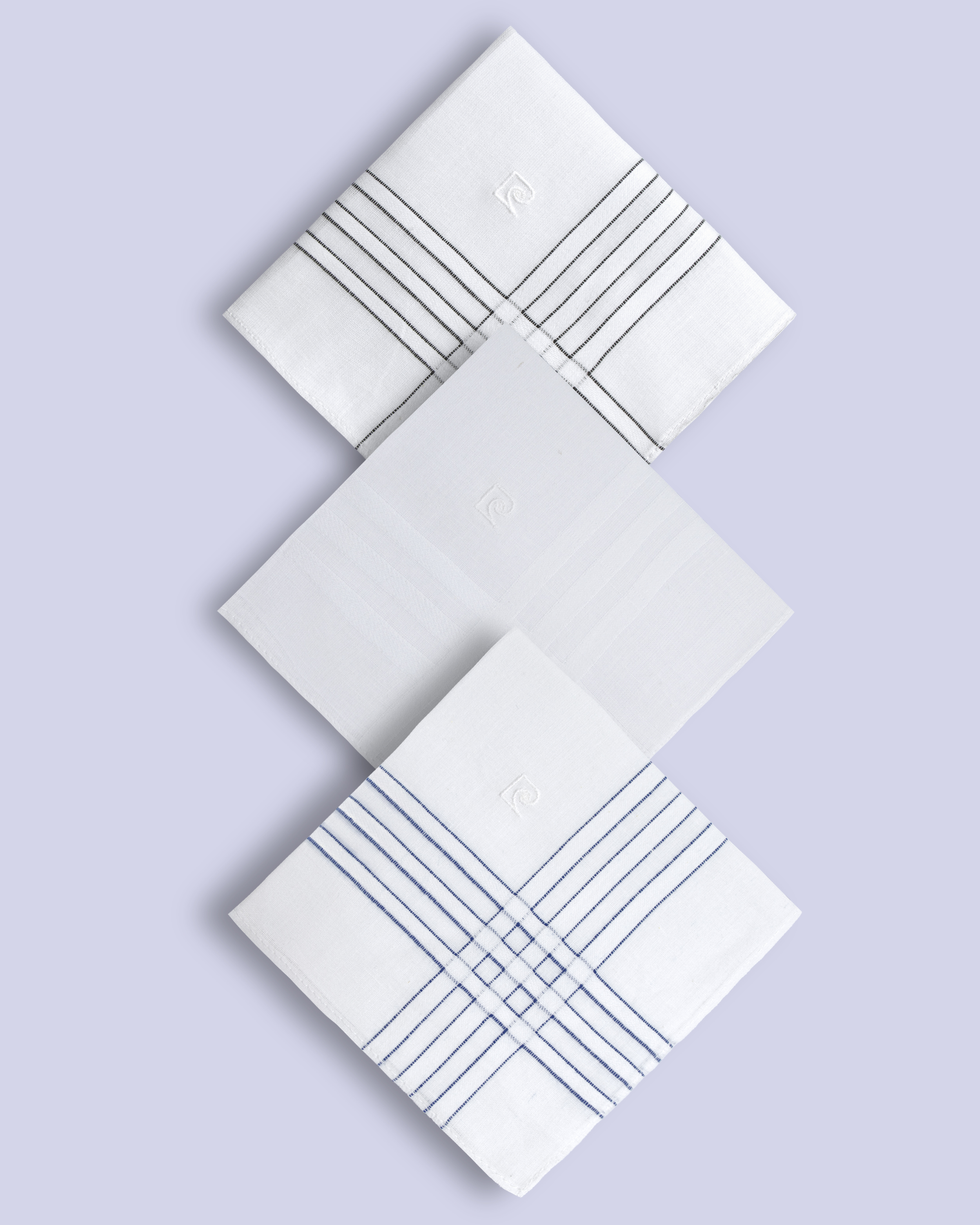 Set de 3 pañuelos blancos