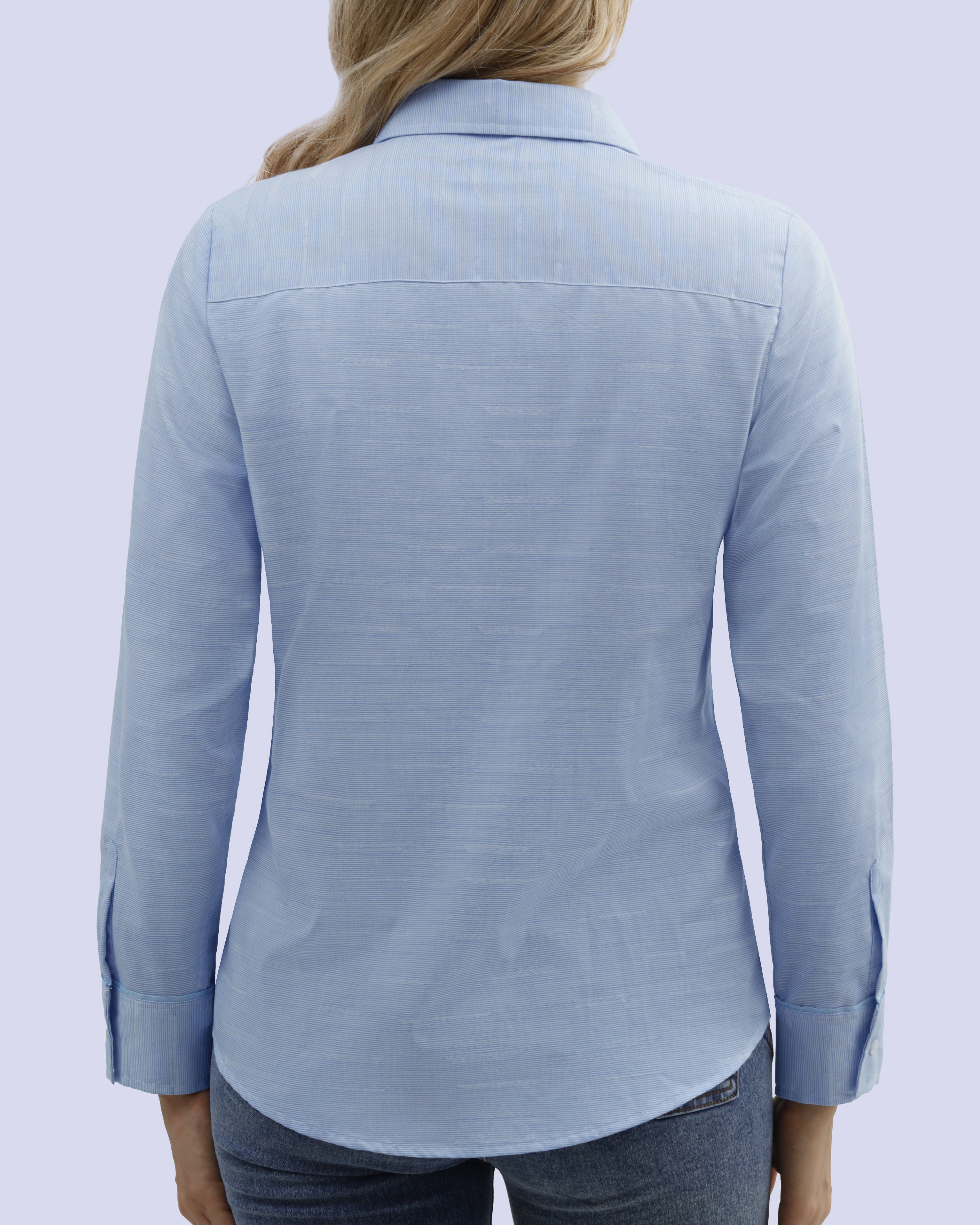 Total comfort blusa de vestir diseño celeste
