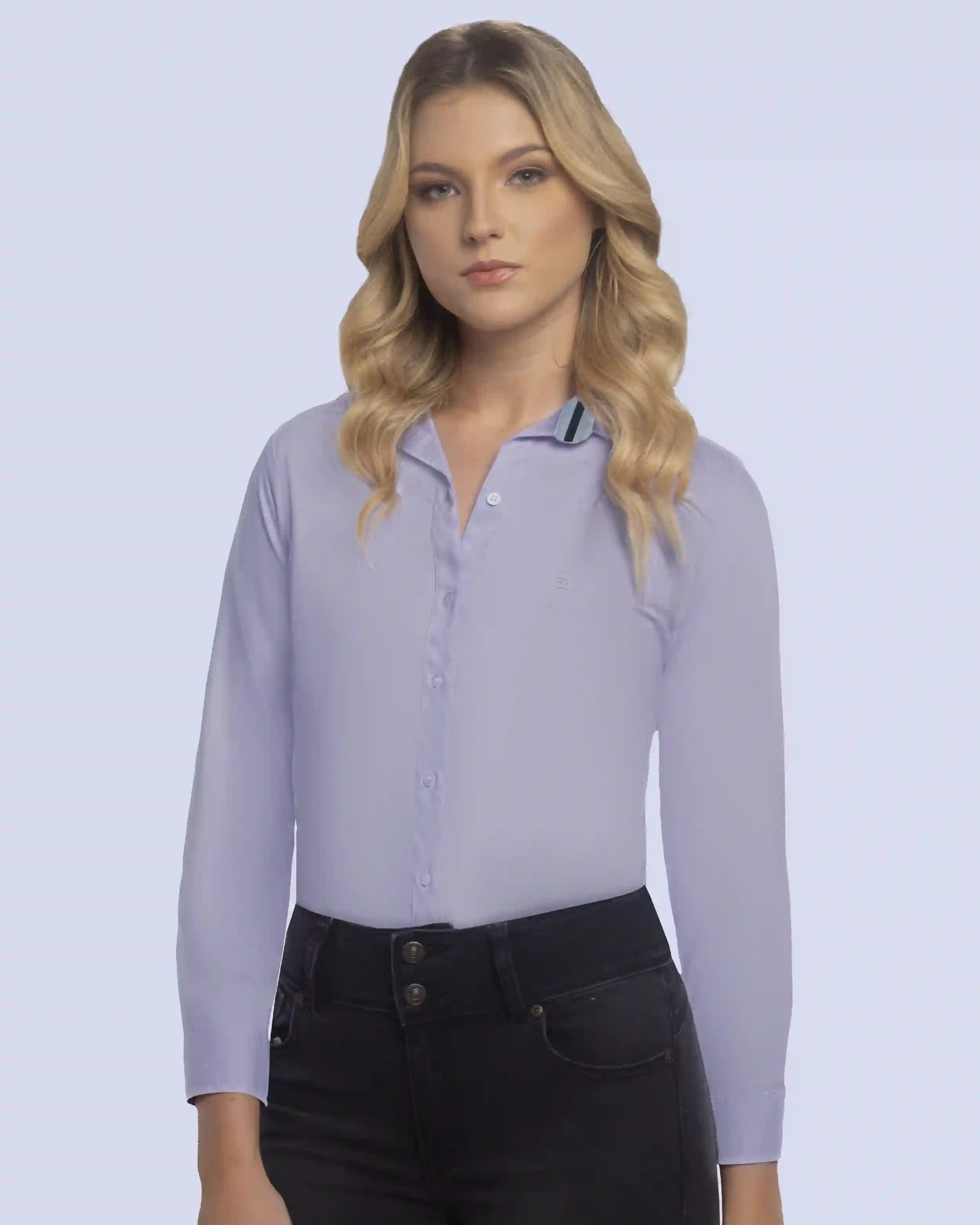 Total comfort blusa de vestir oxford lila