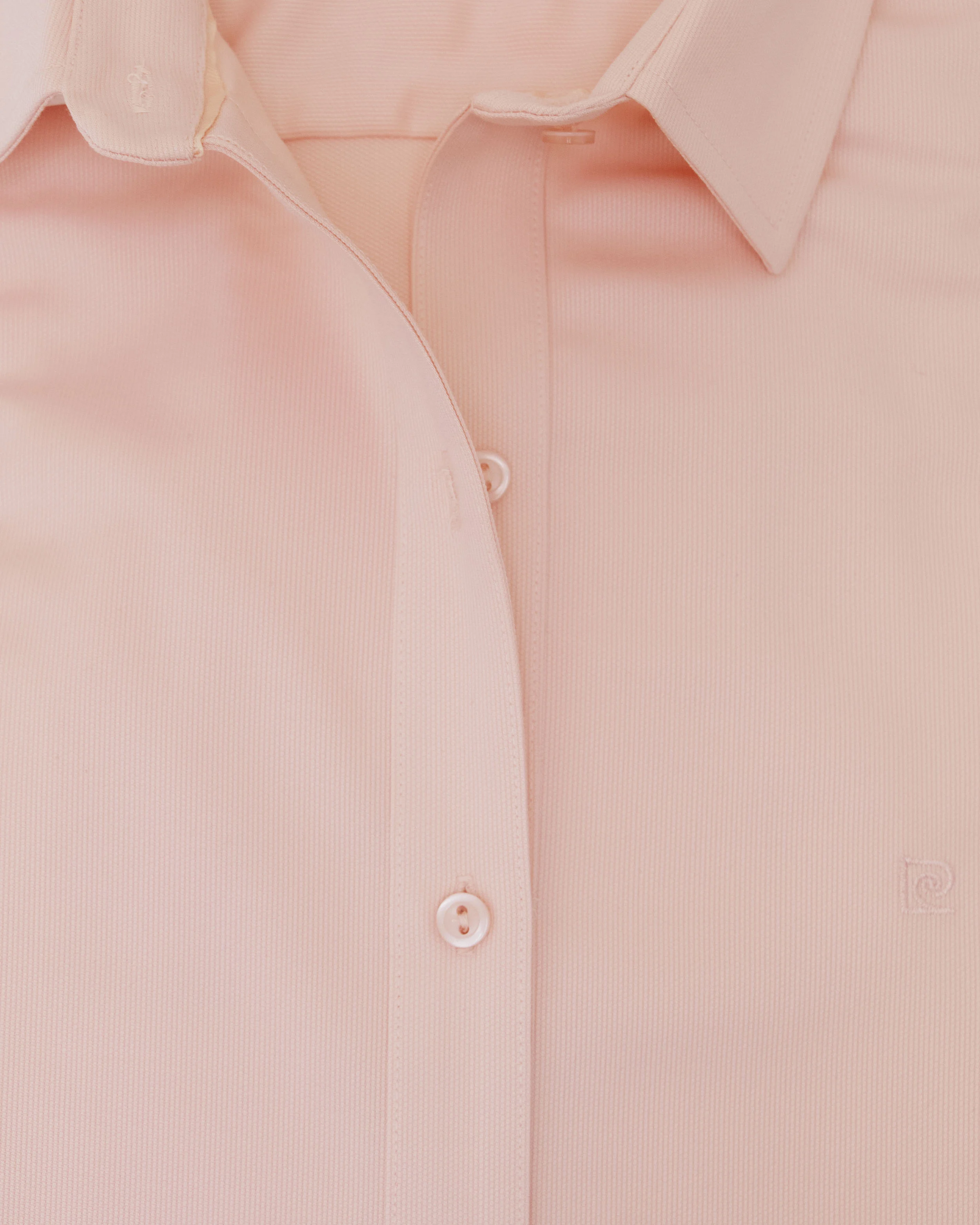 Blusa de vestir slim fit salmón piqué premium bambú stretch