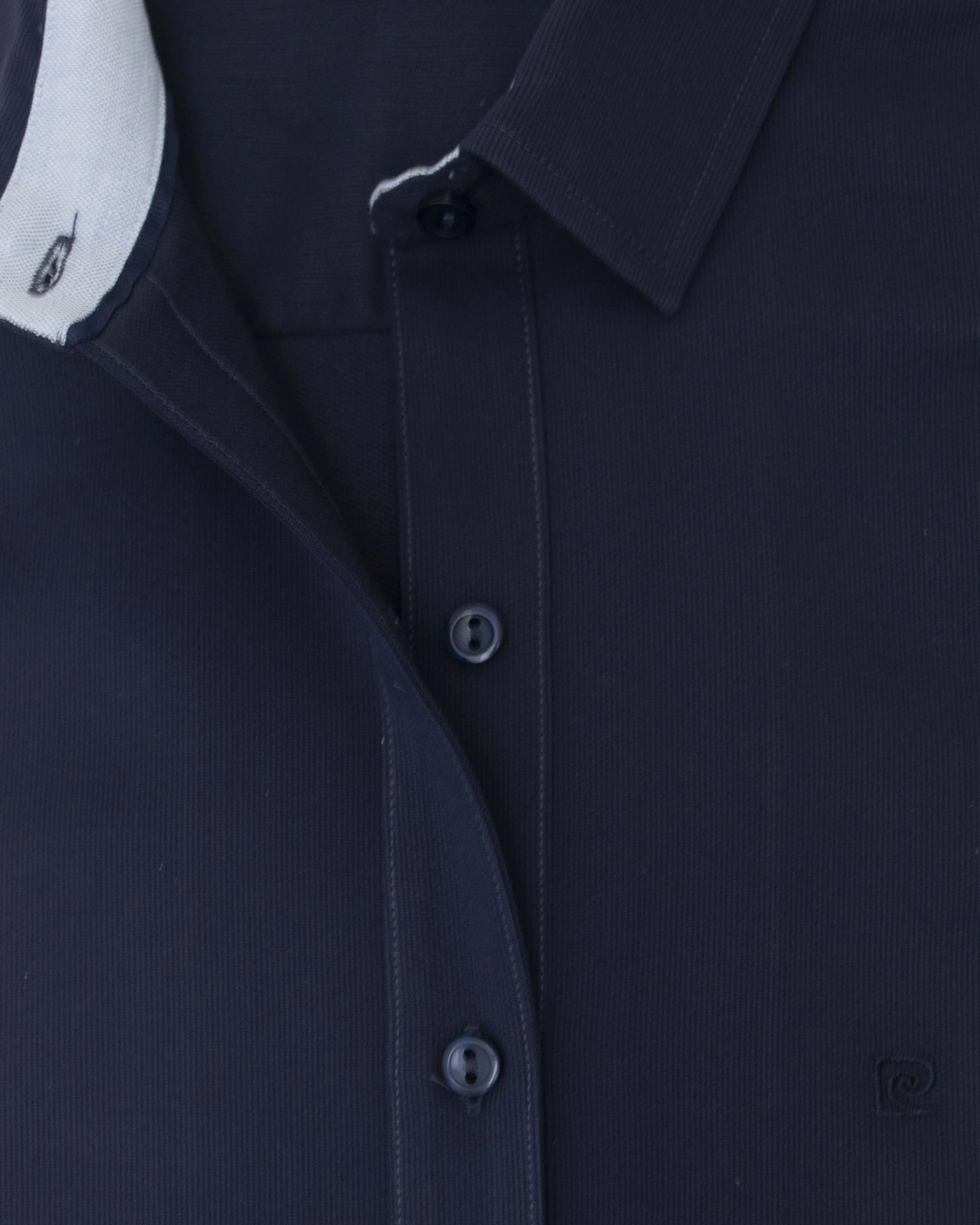Blusa de vestir slim fit azul piqué premium bambú stretch