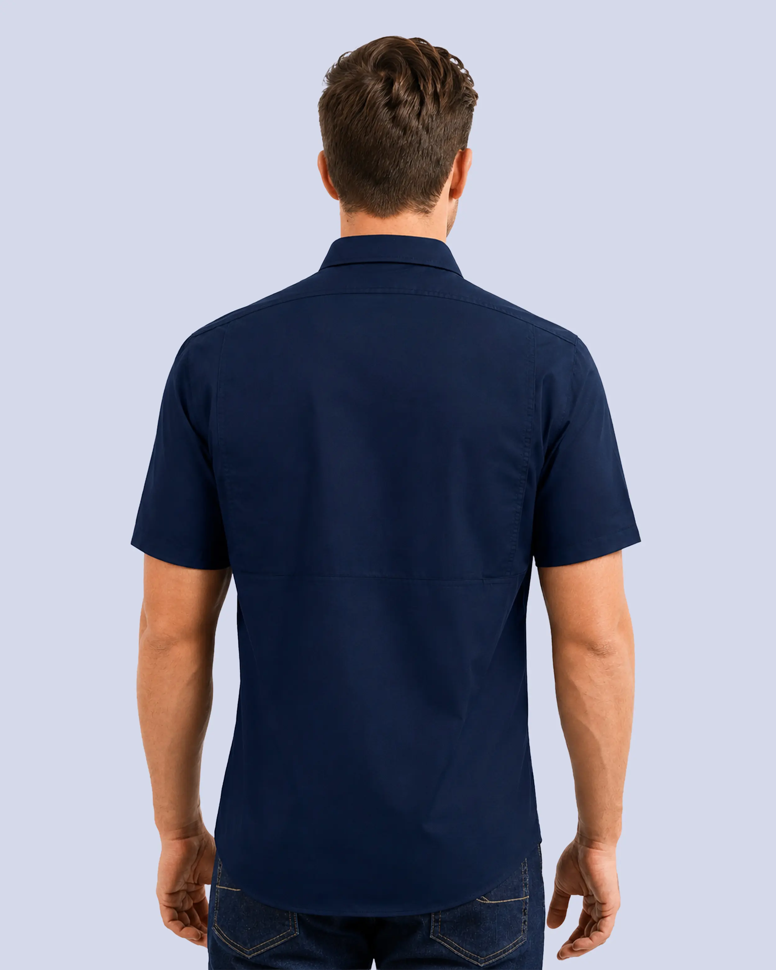 Camisa casual performance manga corta azul navy