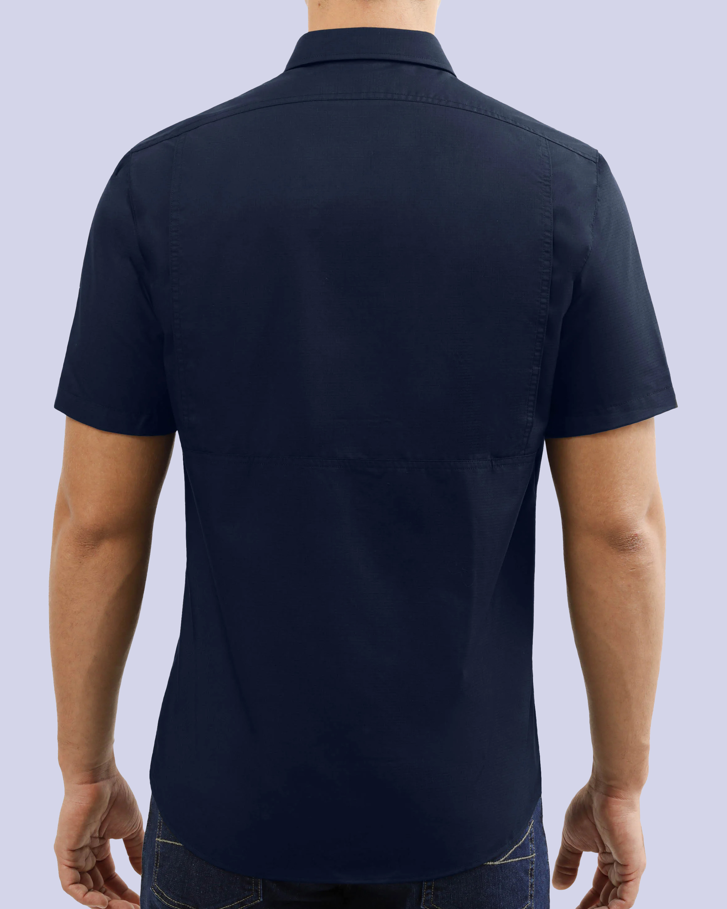 Camisa casual performance manga corta azul navy