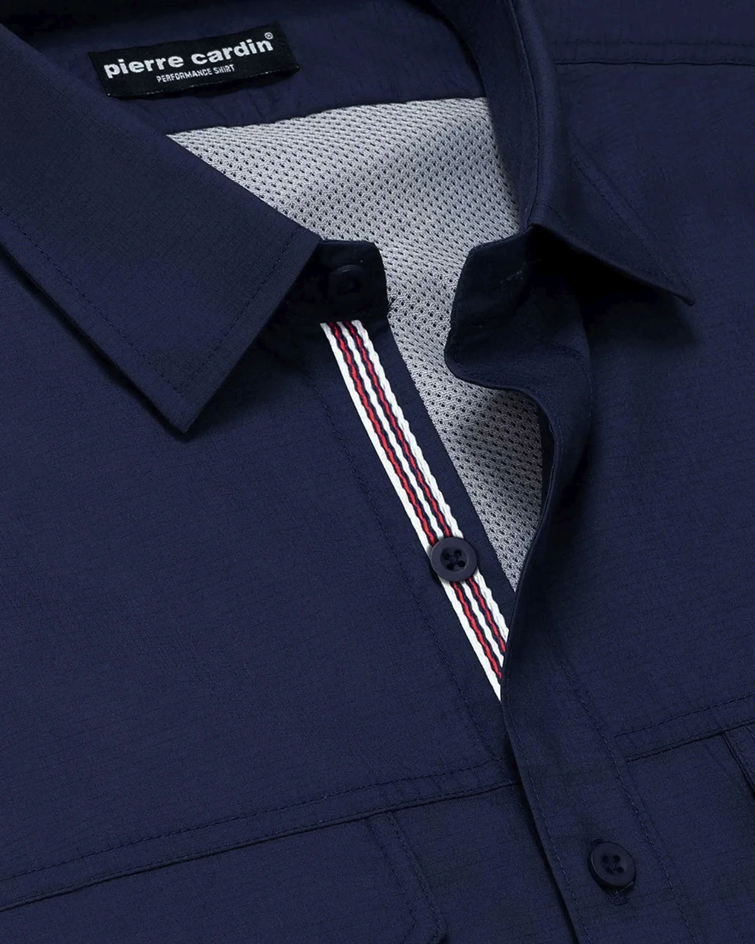 Camisa casual performance manga larga navy