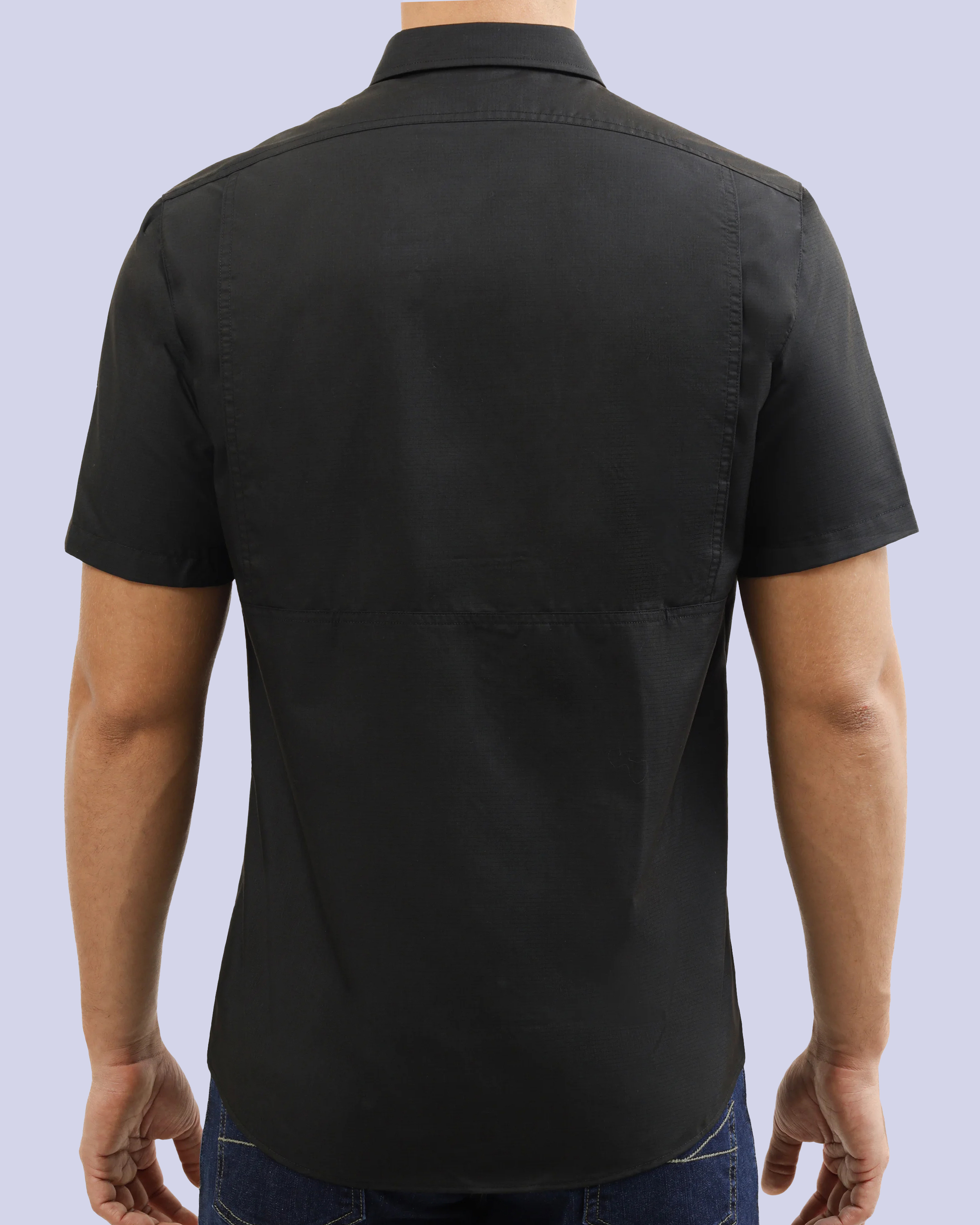 Camisa casual performance manga corta negra