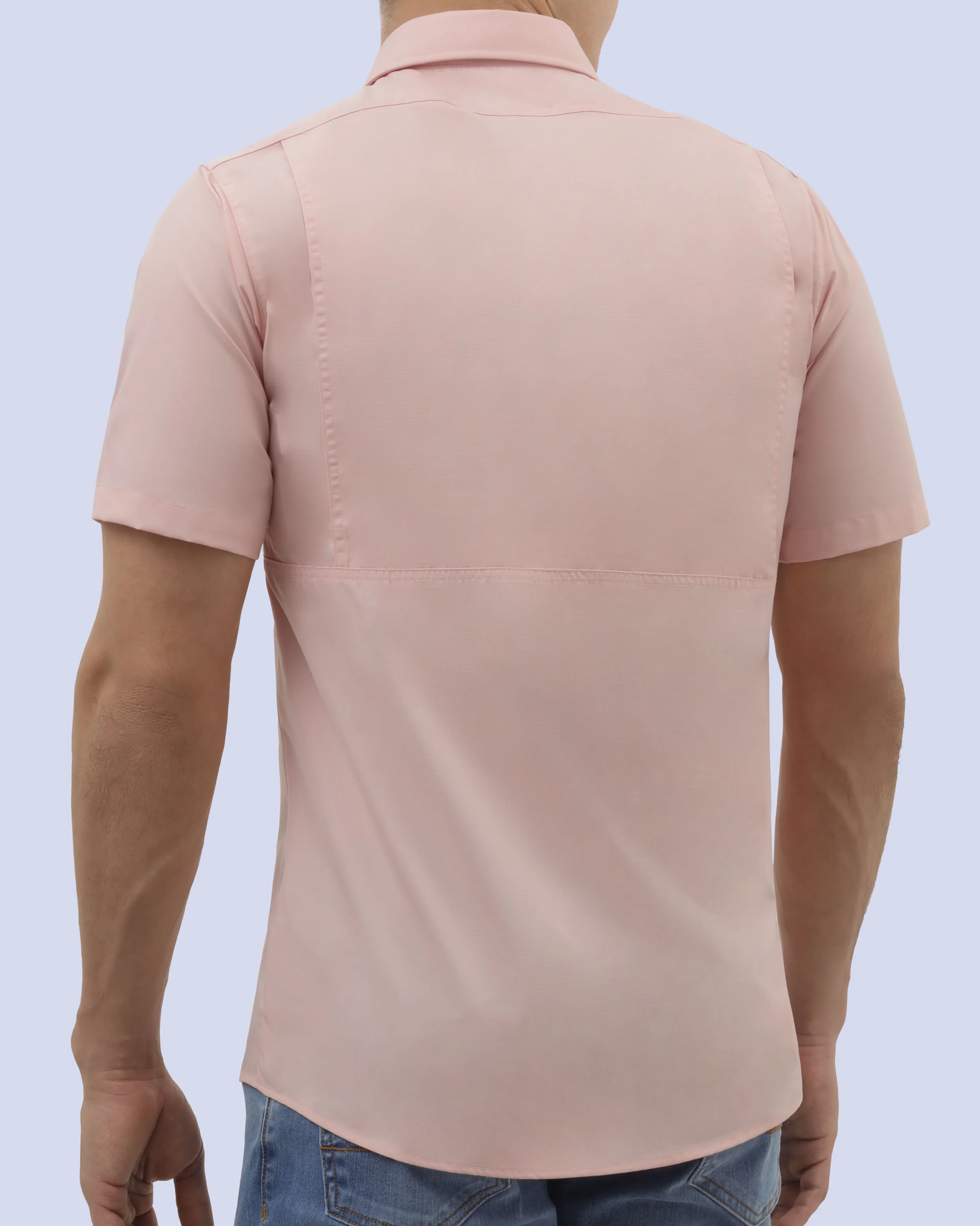 Camisa casual manga corta performance rosada