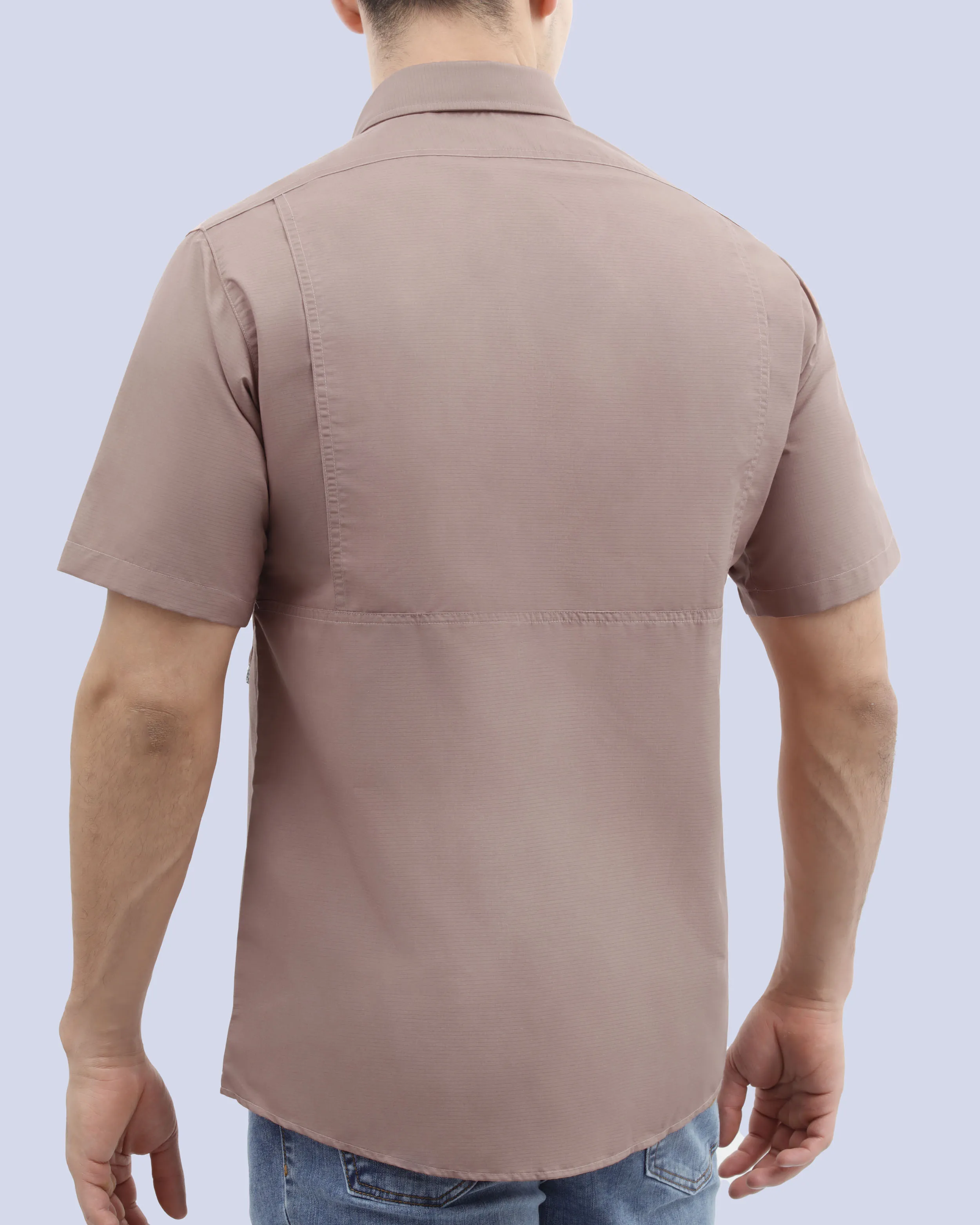 Camisa casual performance manga corta café