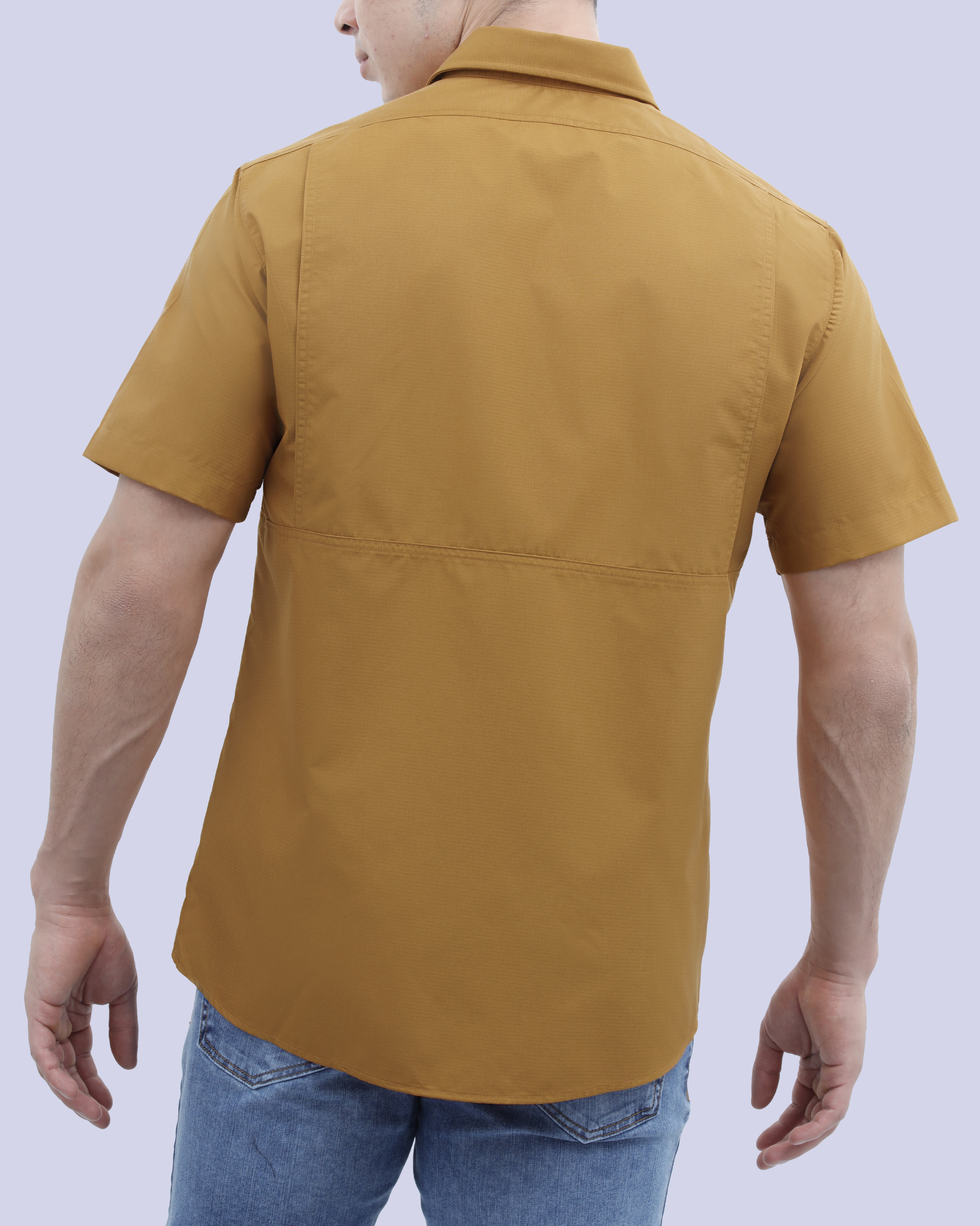 Camisa casual performance manga corta amarilla