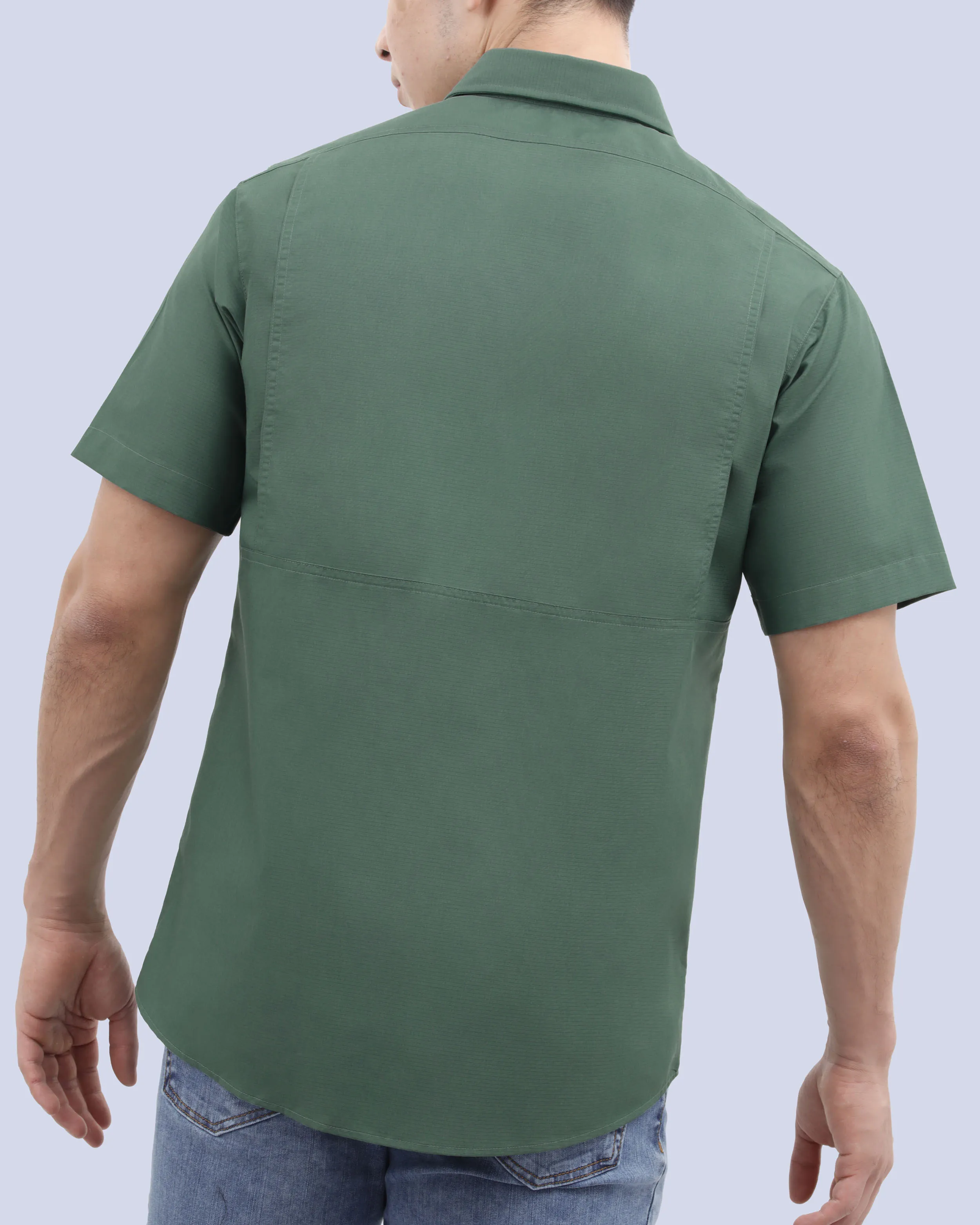 Camisa casual performance manga corta verde