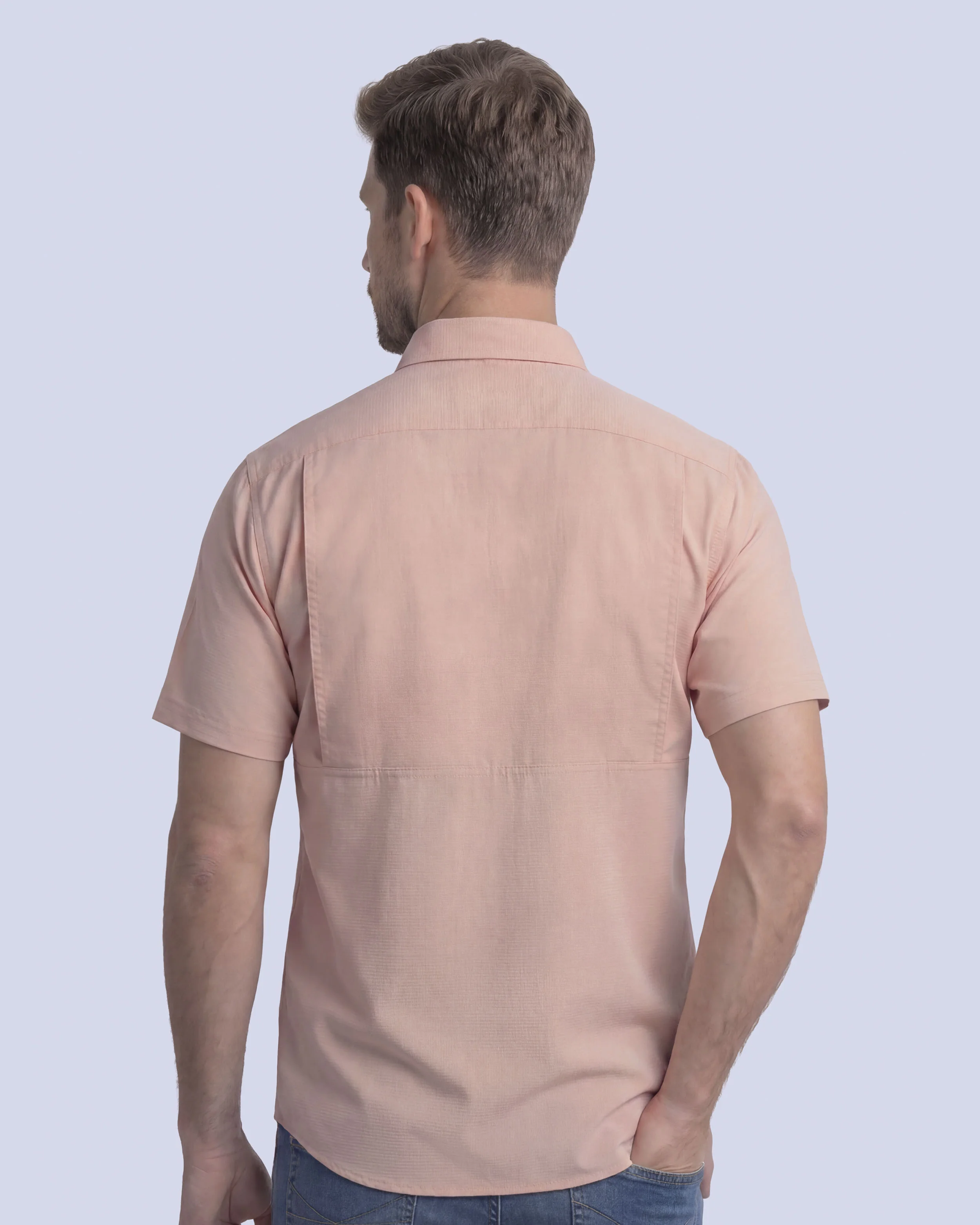 Camisa casual performance manga corta rosada