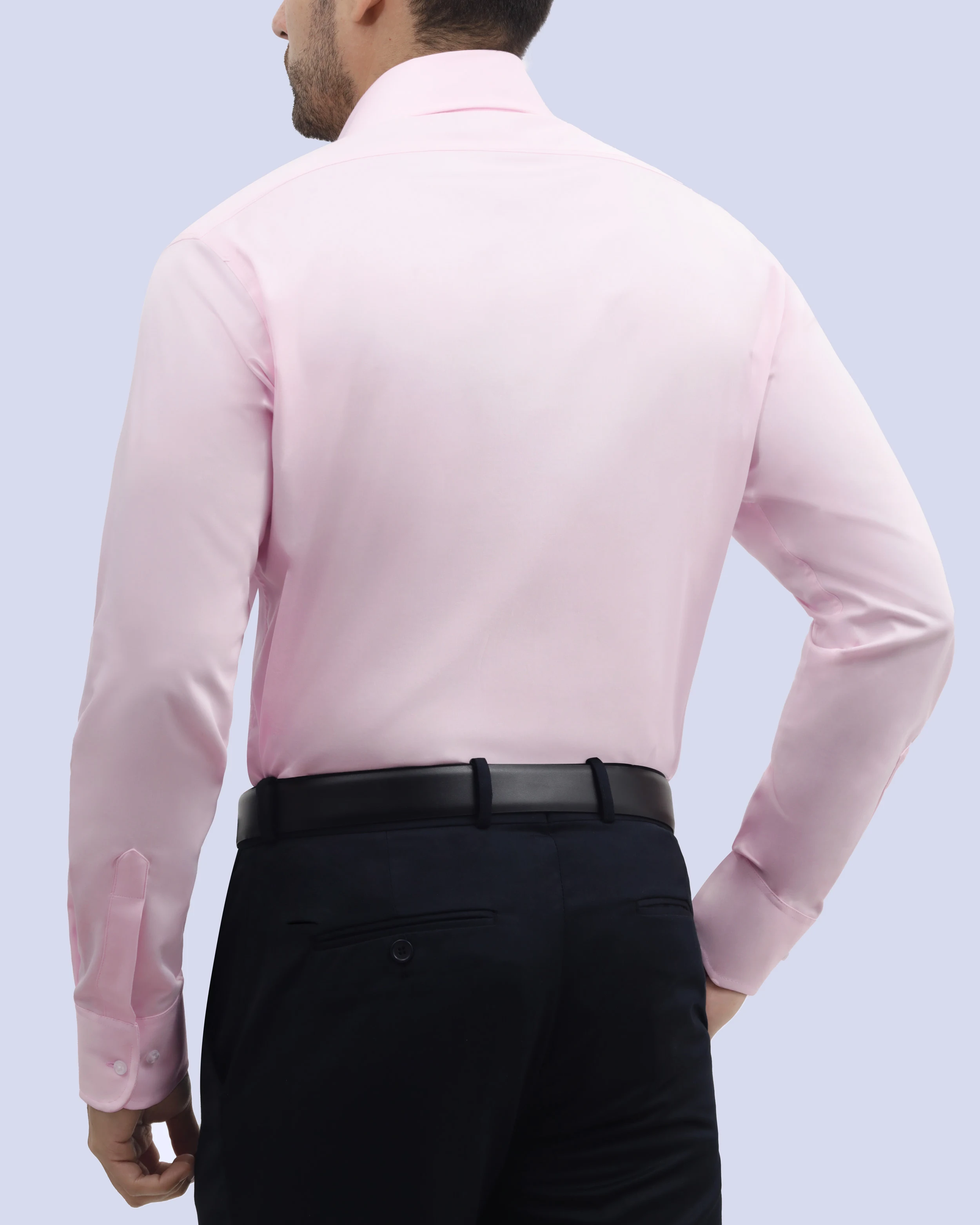 Camisa de vestir slim fit rosada total comfort bambú stretch