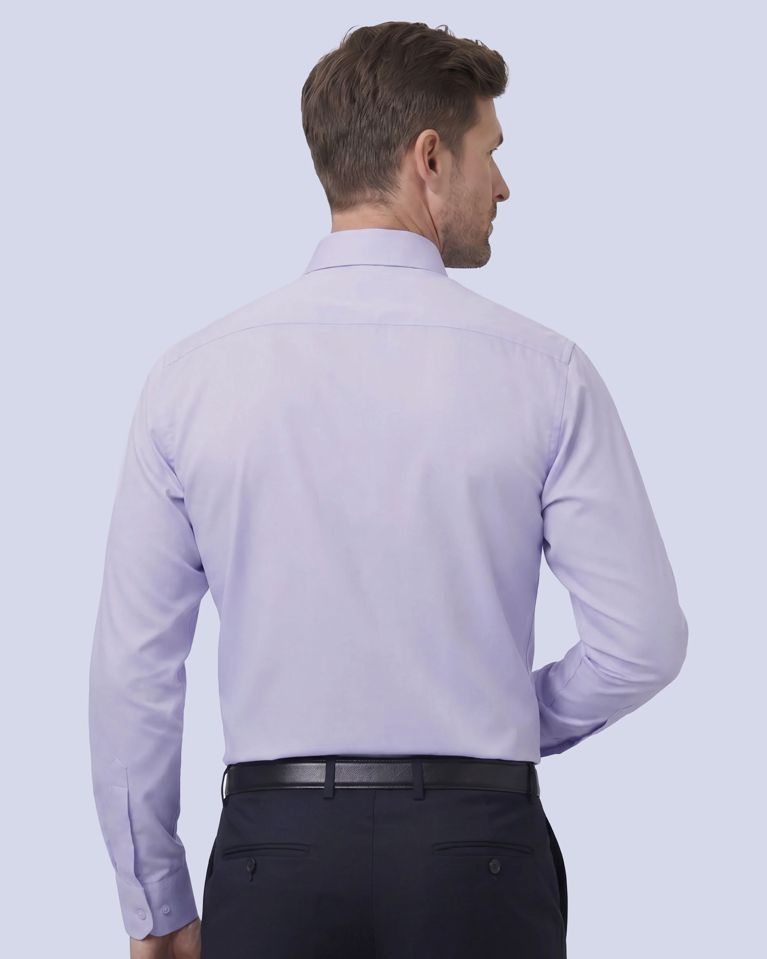 Camisa de vestir slim fit lila total comfort premium bambú stretch