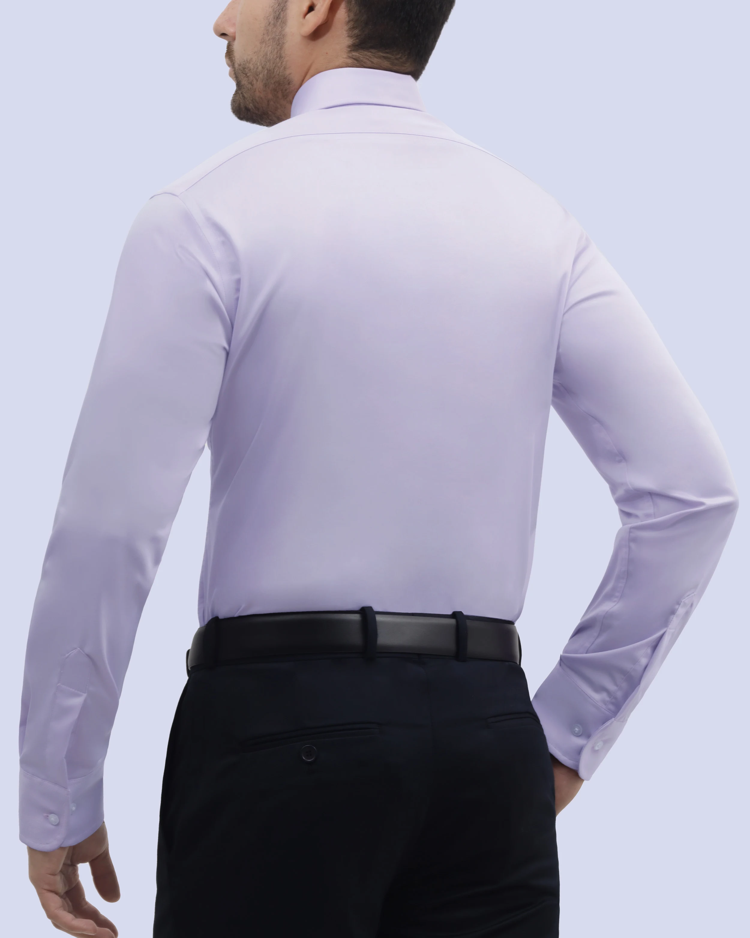 Camisa de vestir slim fit lila total comfort premium bambú stretch