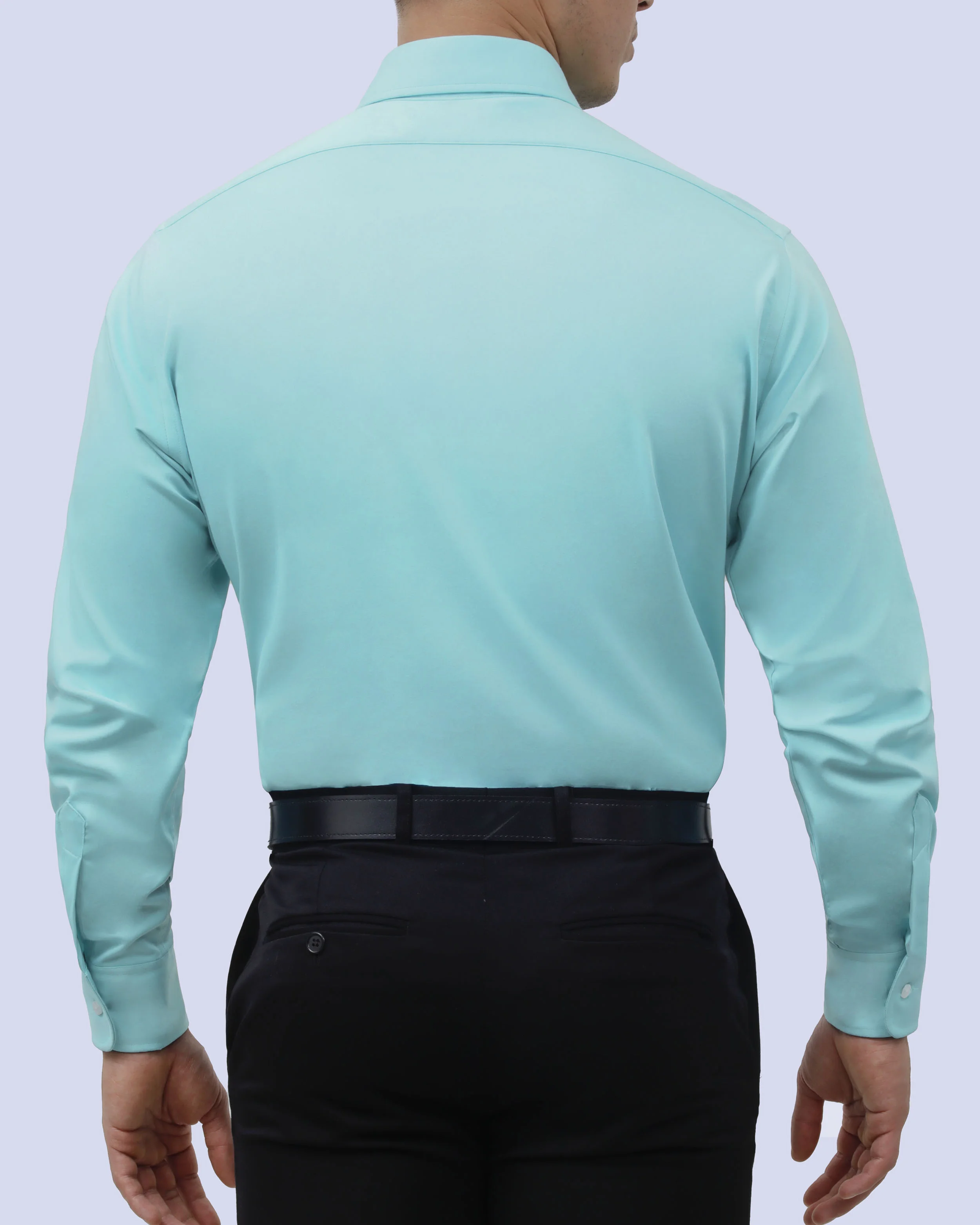Camisa de vestir slim fit verde total comfort bambú stretch