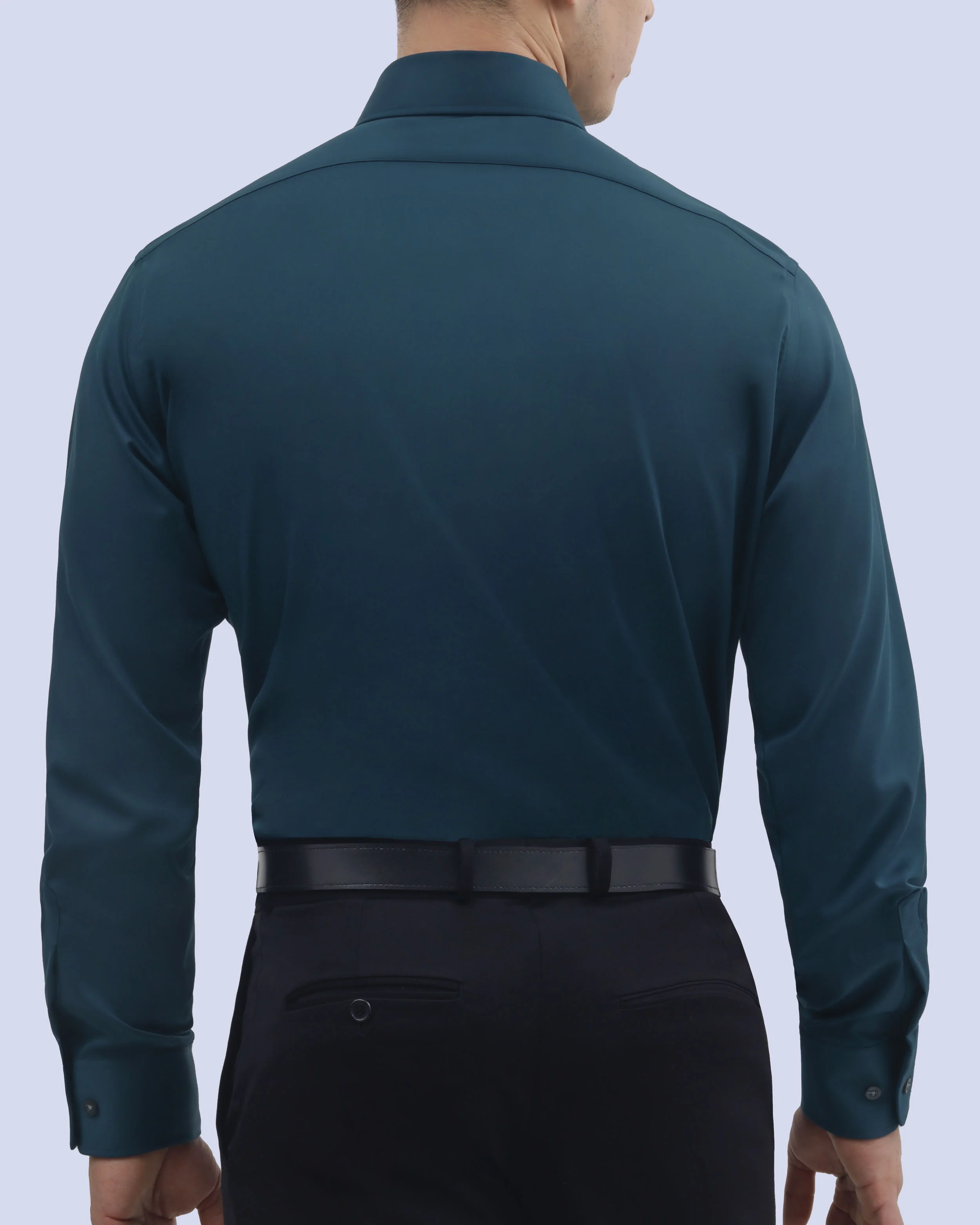 Camisa de vestir slim fit verde total comfort bambú stretch