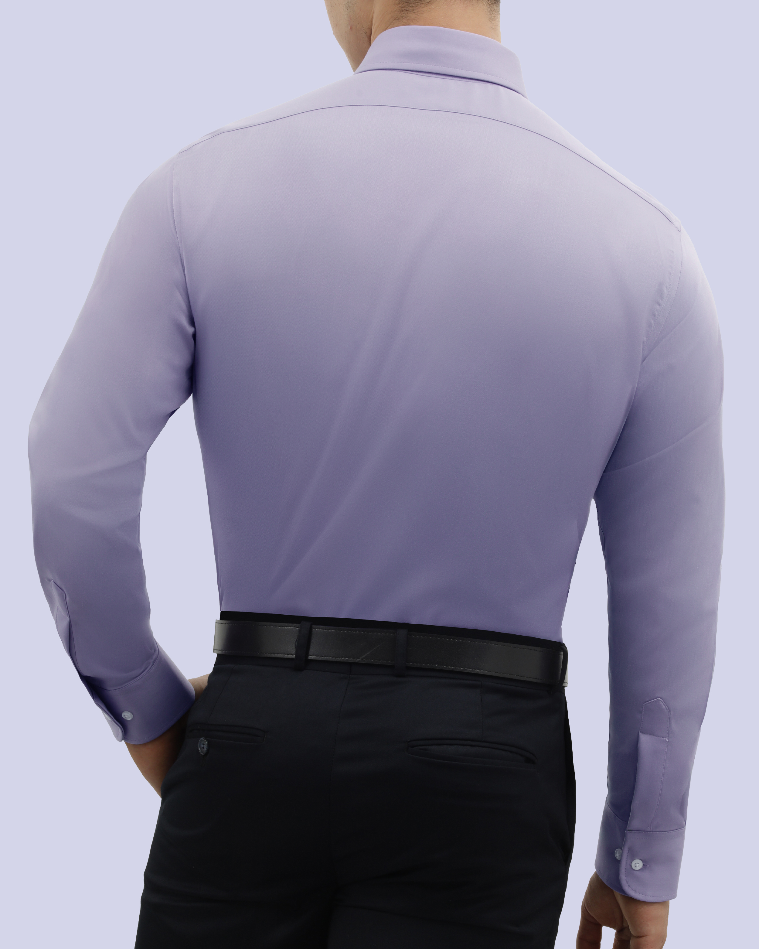 Camisa de vestir slim fit morada total comfort bambú stretch