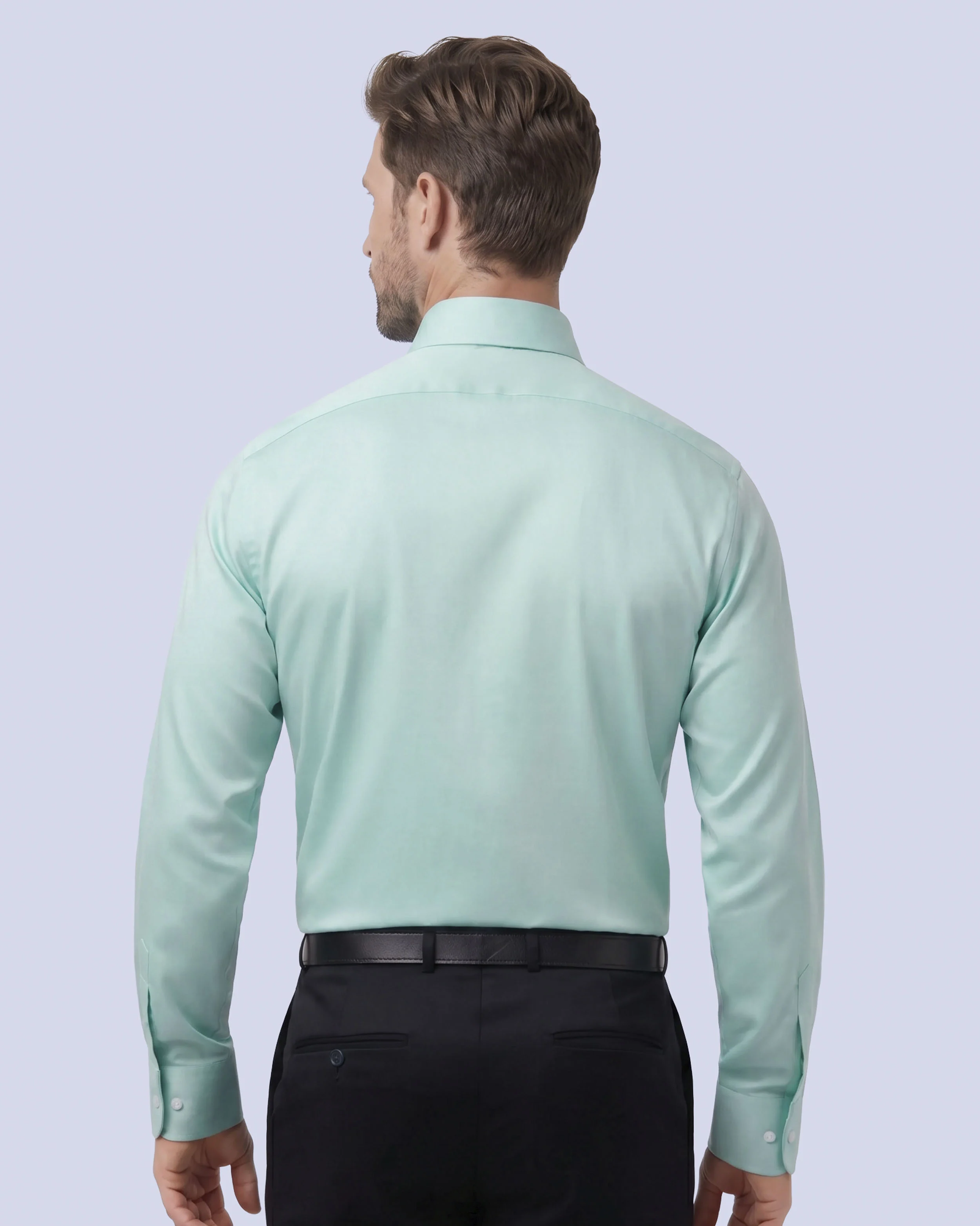 Camisa de vestir slim fit verde total comfort premium bambú stretch