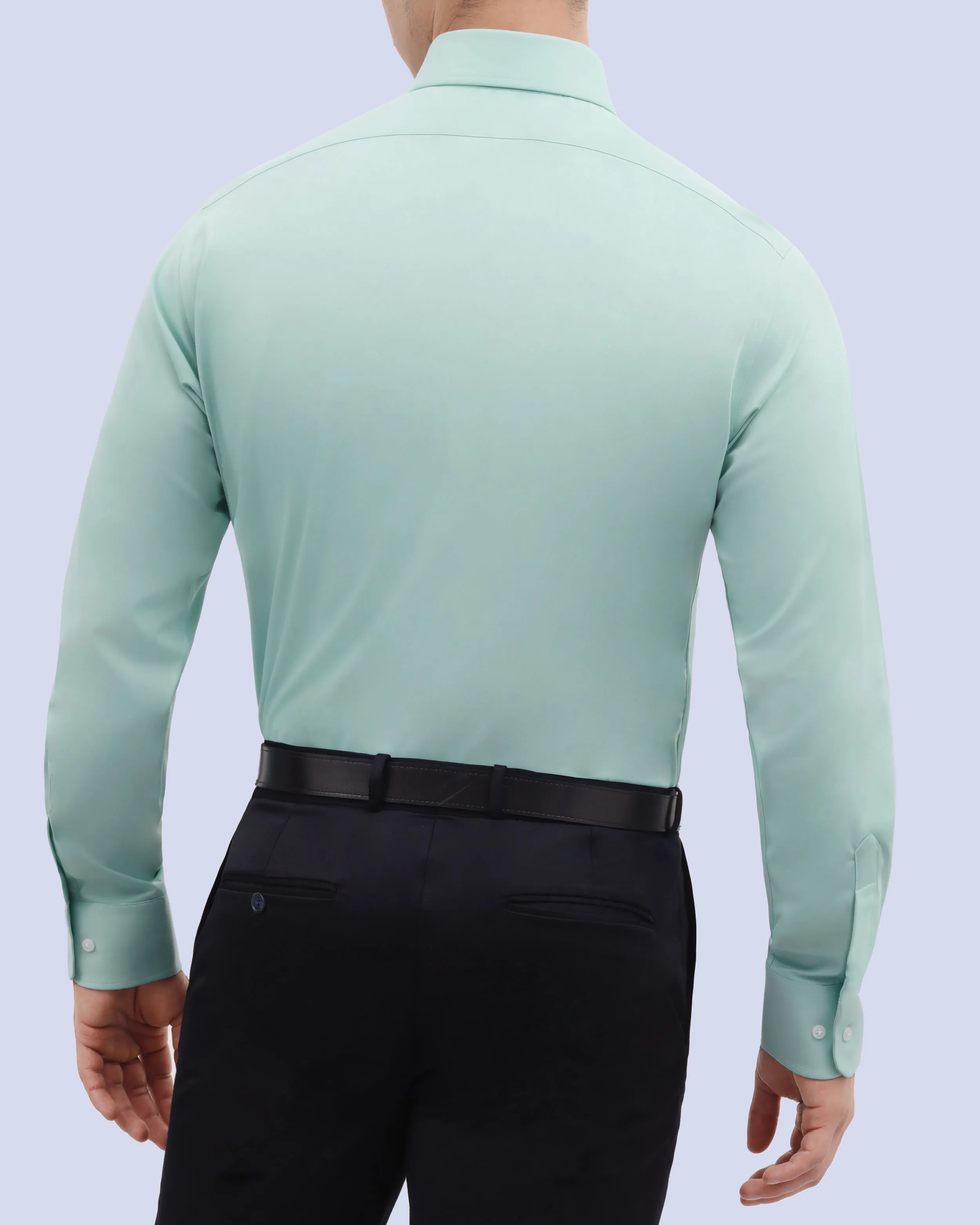 Camisa de vestir slim fit verde total comfort premium bambú stretch