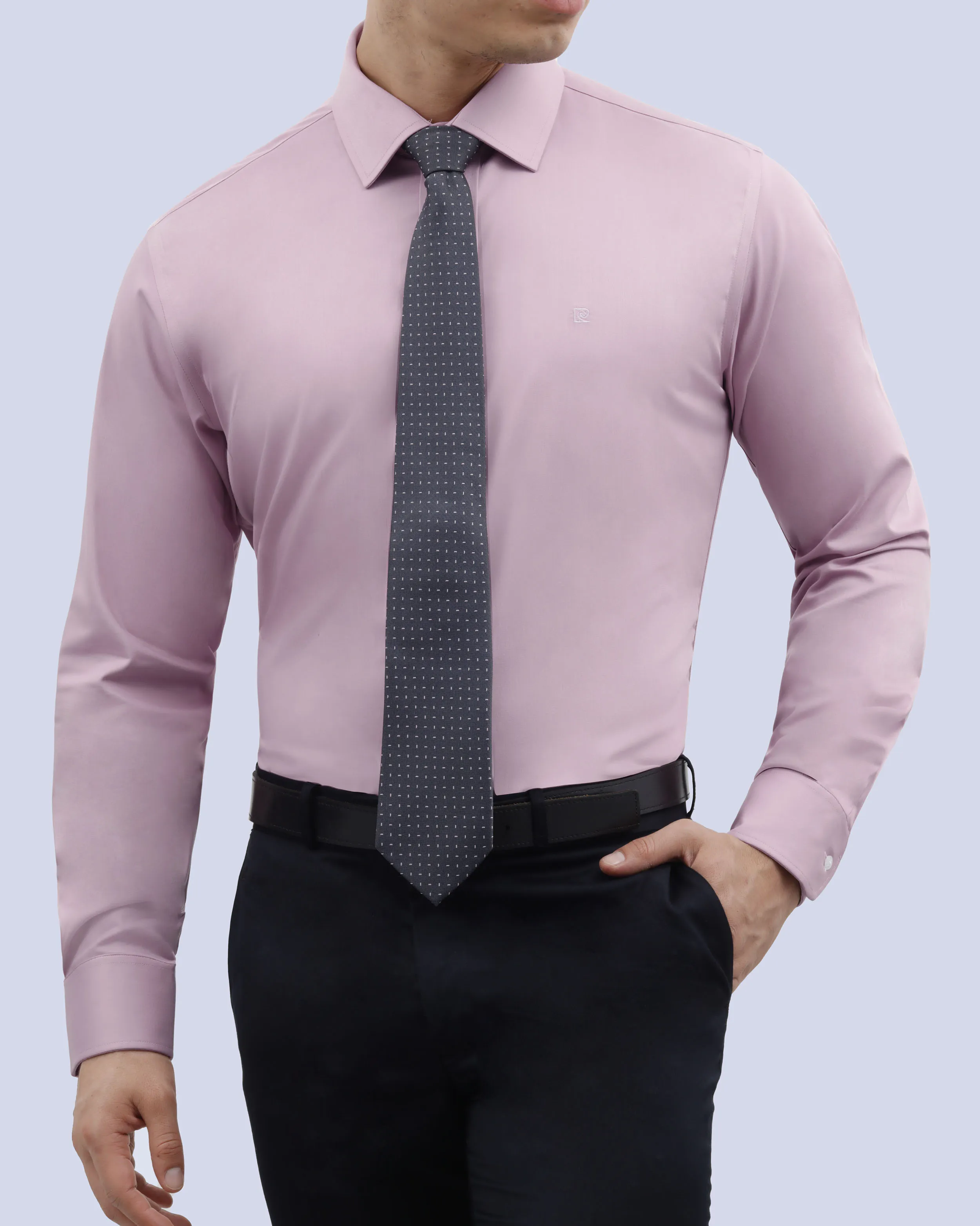Camisa de vestir slim fit rosado total comfort bambú stretch