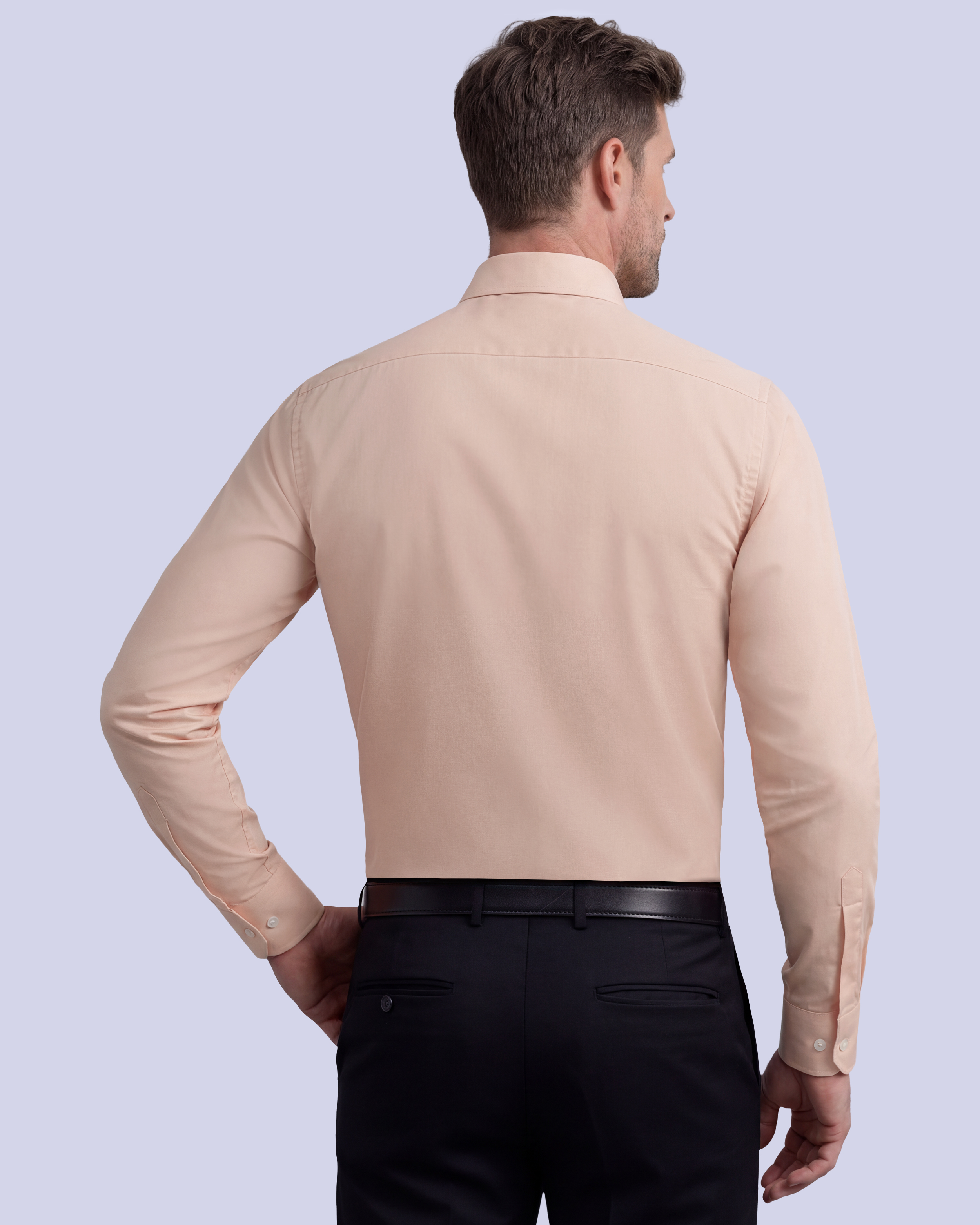 Camisa de vestir slim fit salmón total comfort premium bambú stretch