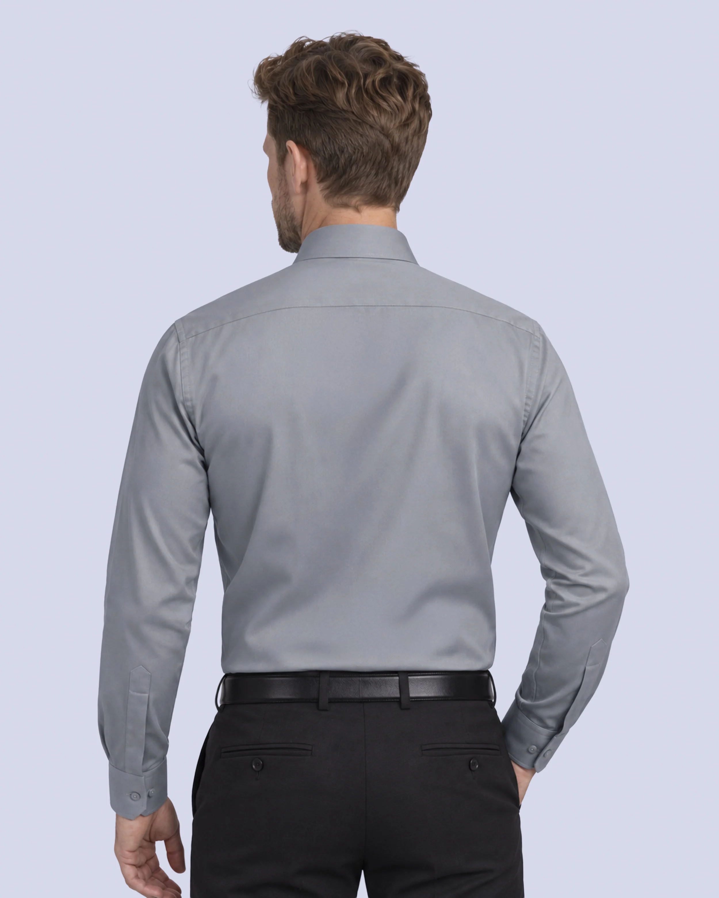 Camisa de vestir slim fit gris total comfort premium bambú stretch