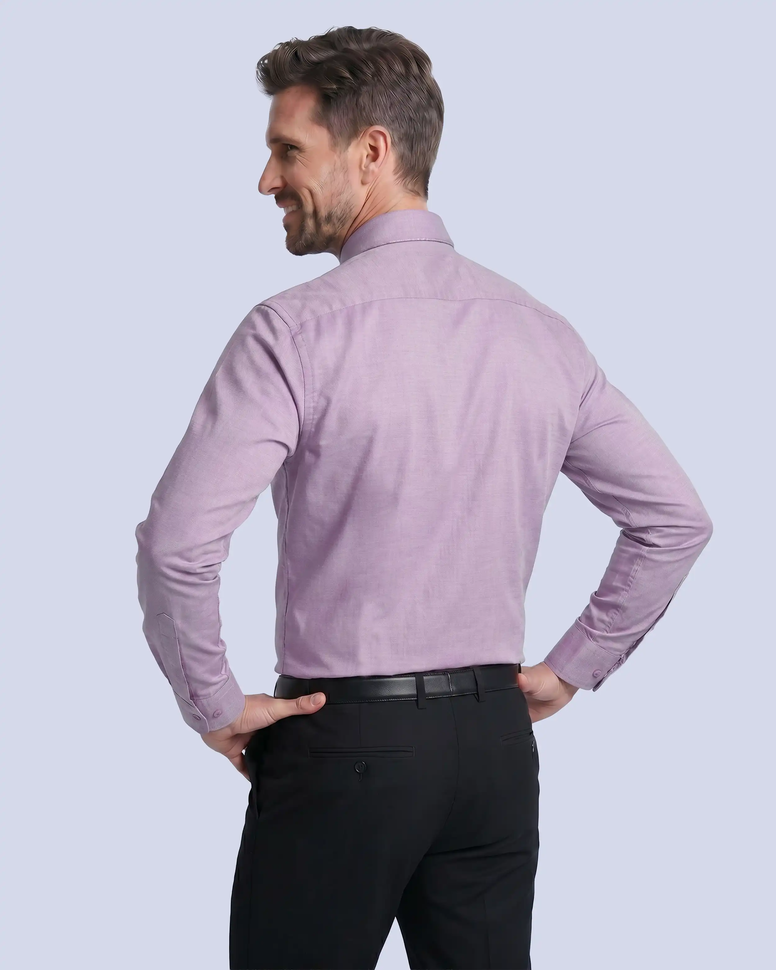 Camisa de vestir textura lenzing modal rosada