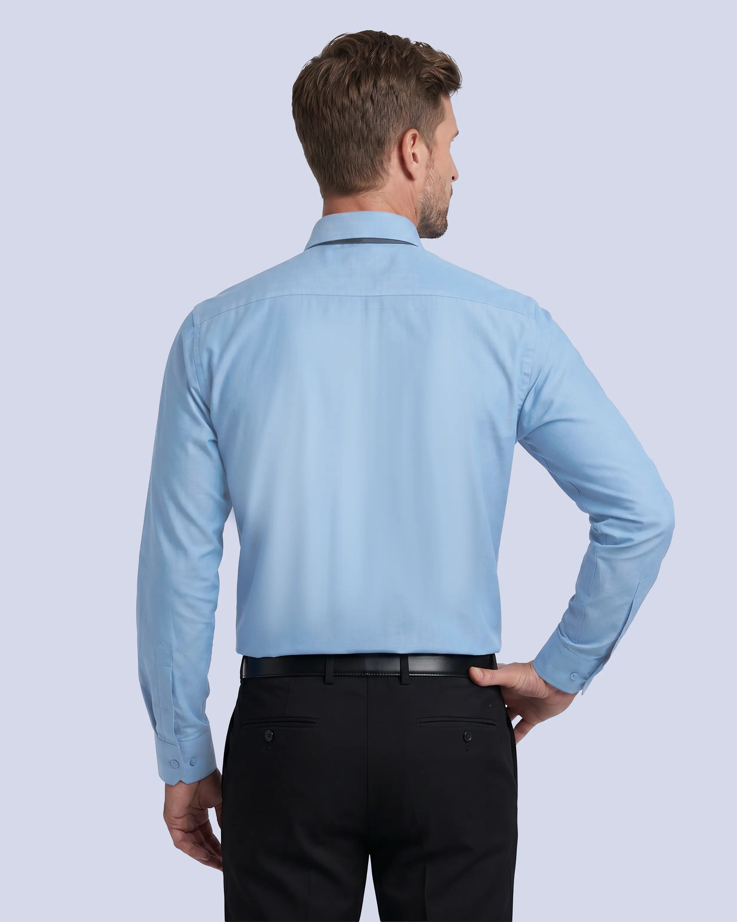 Camisa de vestir textura lenzing modal celeste