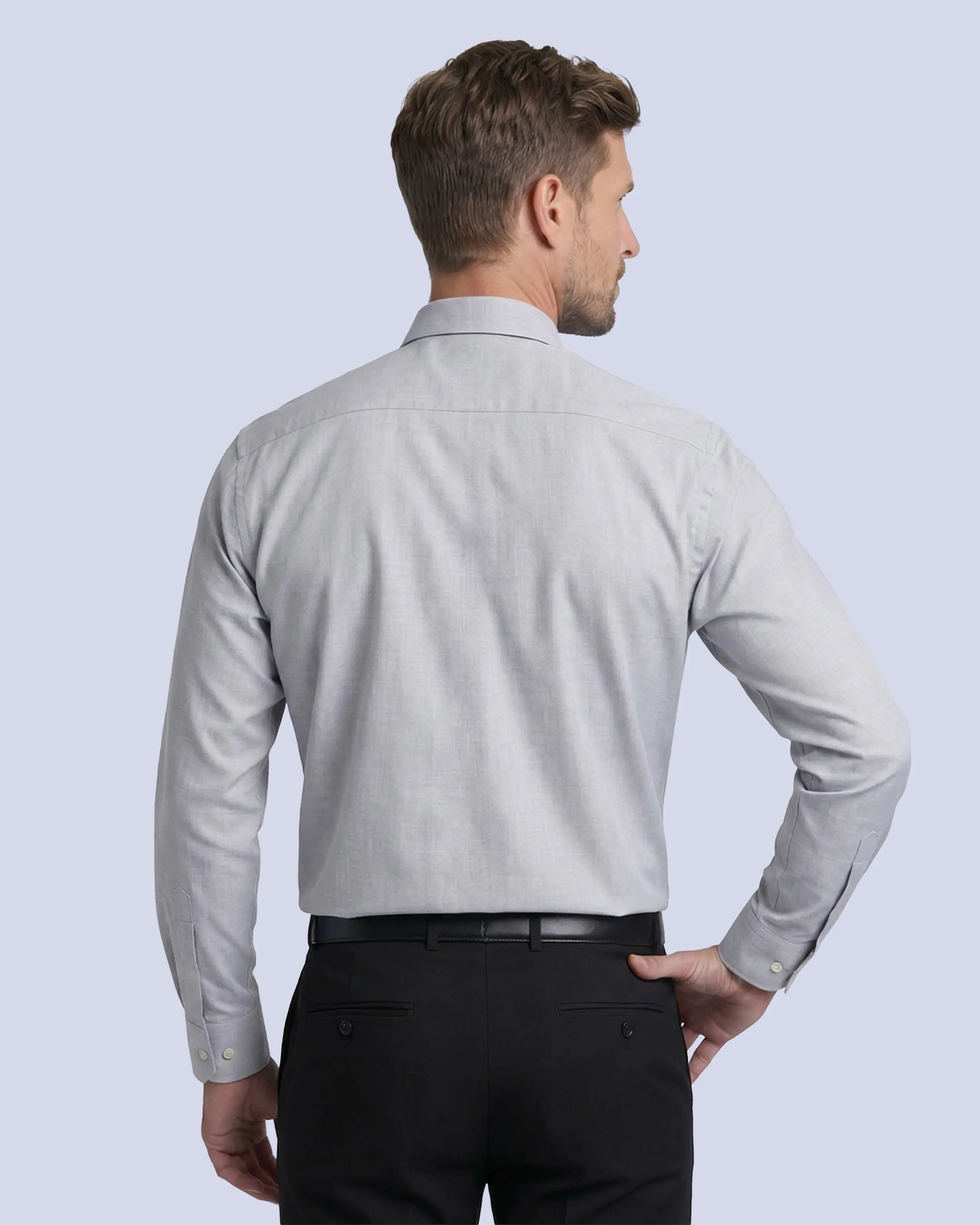 Camisa de vestir textura lenzing modal gris claro