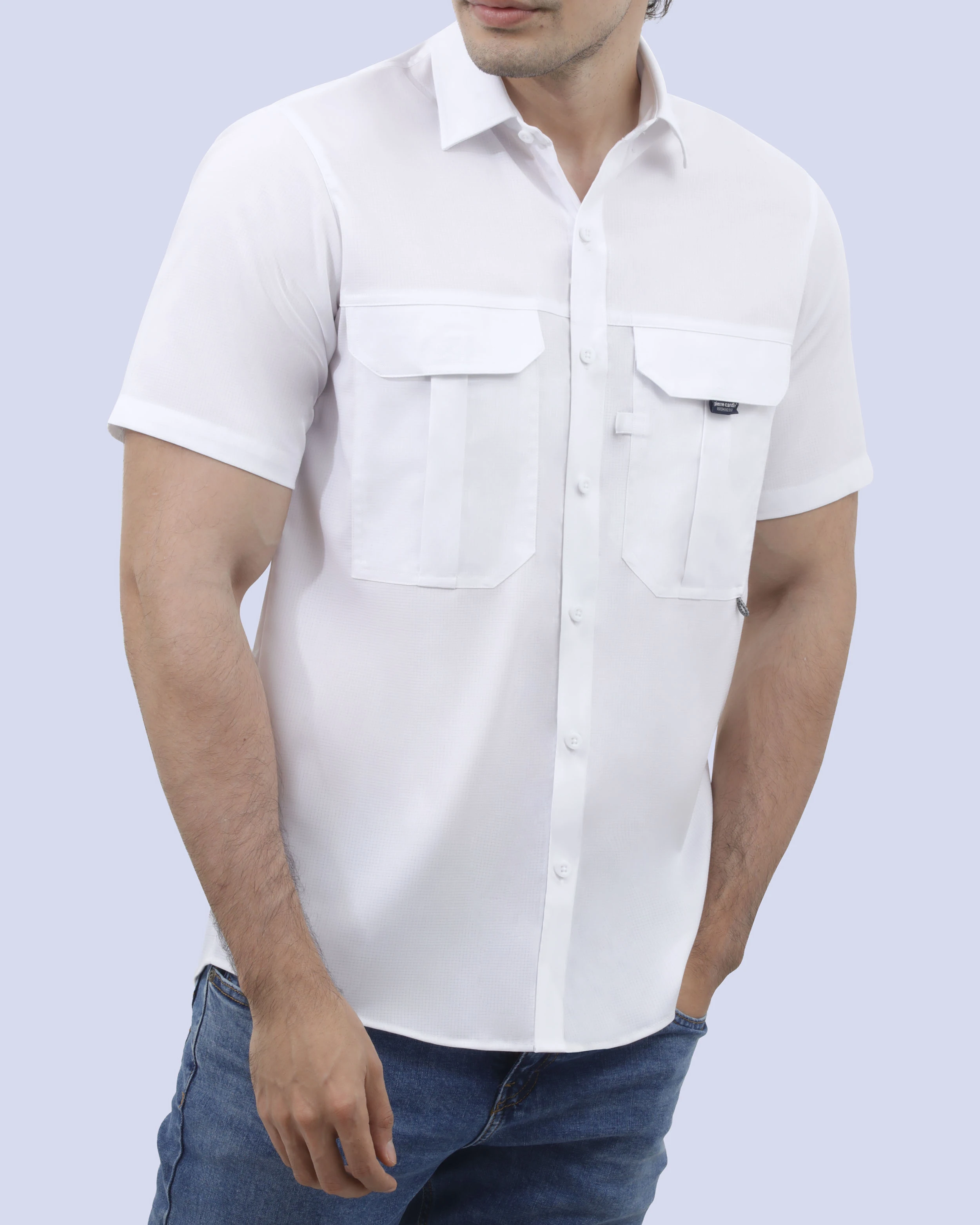 Camisa casual performance life style manga corta blanca