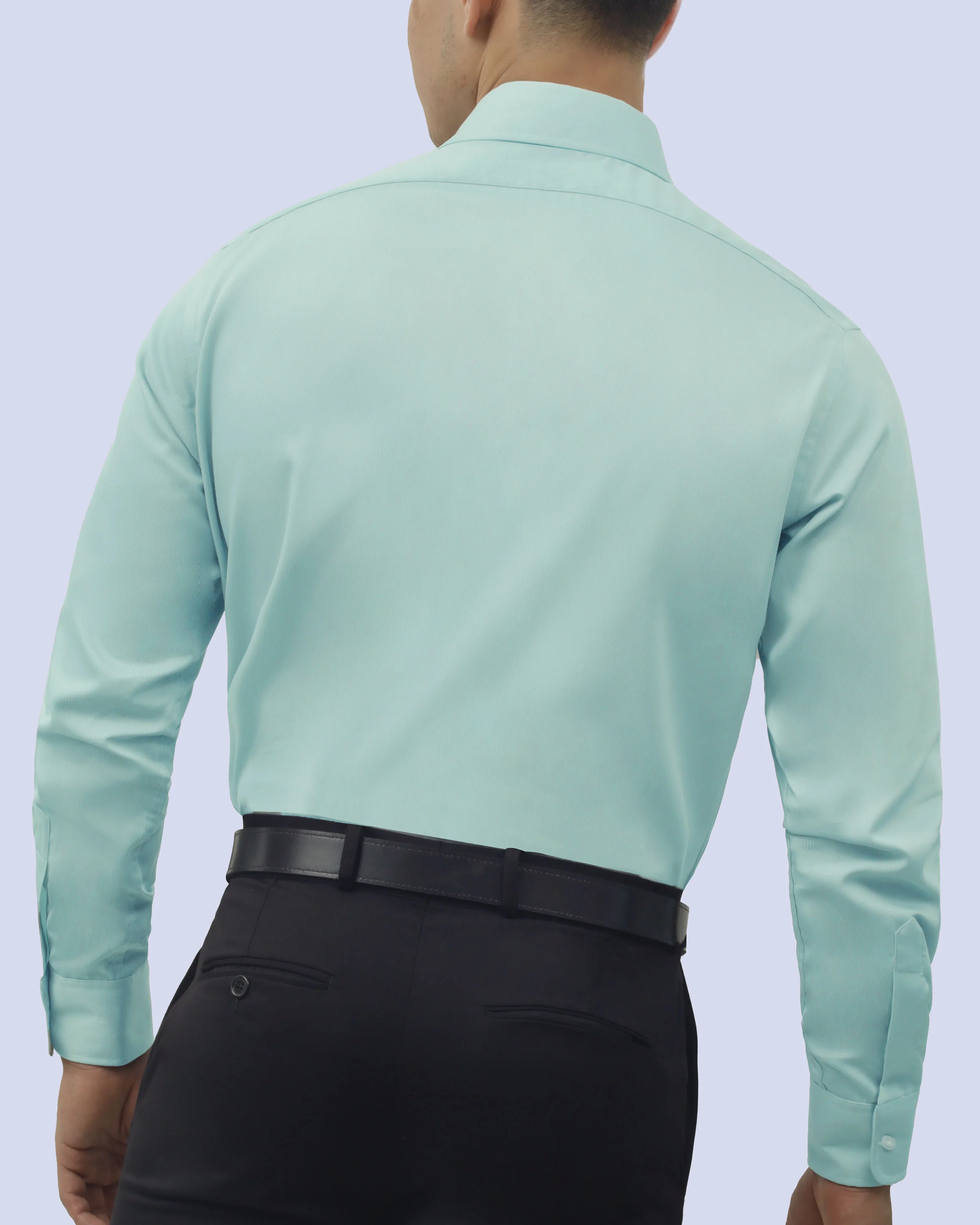 Camisa de vestir lisa slim fit piqué verde