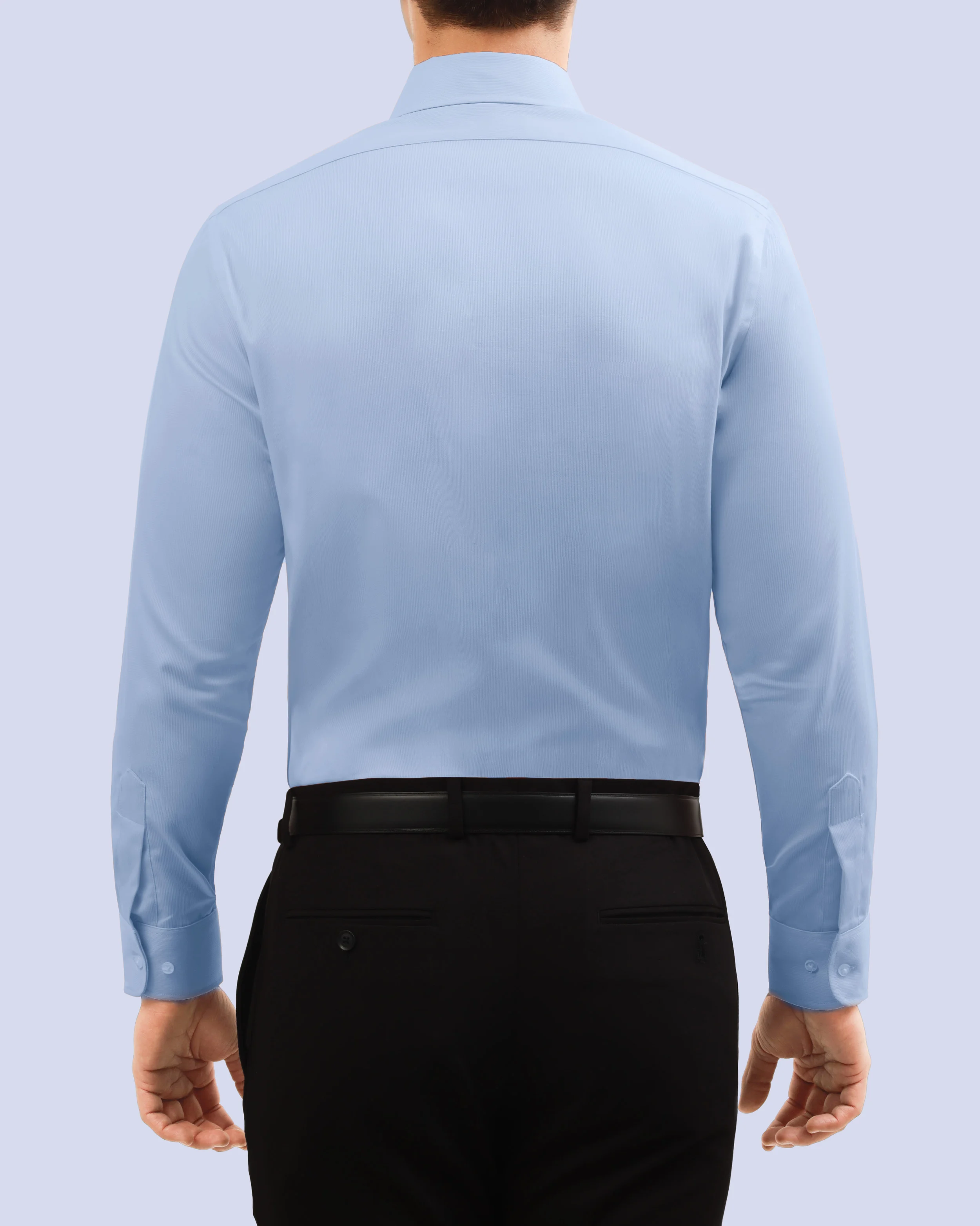 Camisa de vestir piqué celeste manga larga