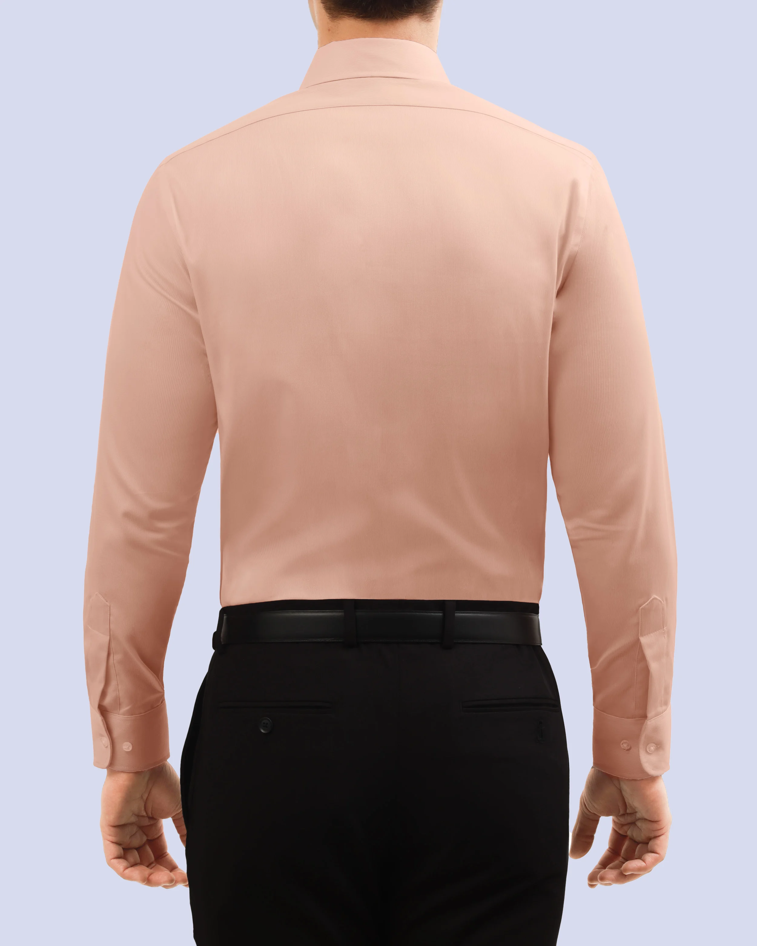 Camisa de vestir piqué rosa antigua manga larga