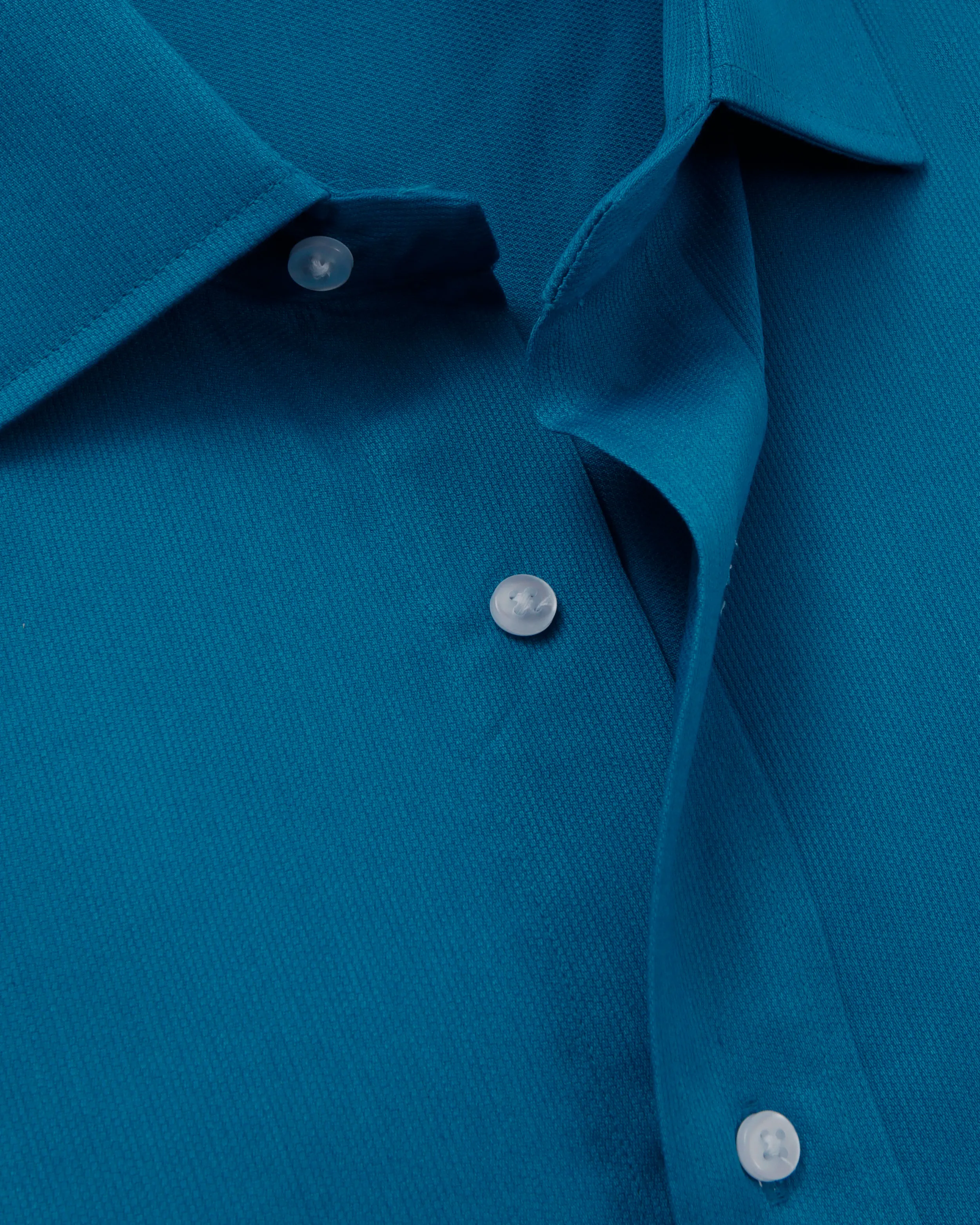 Camisa de vestir piqué turquesa manga larga