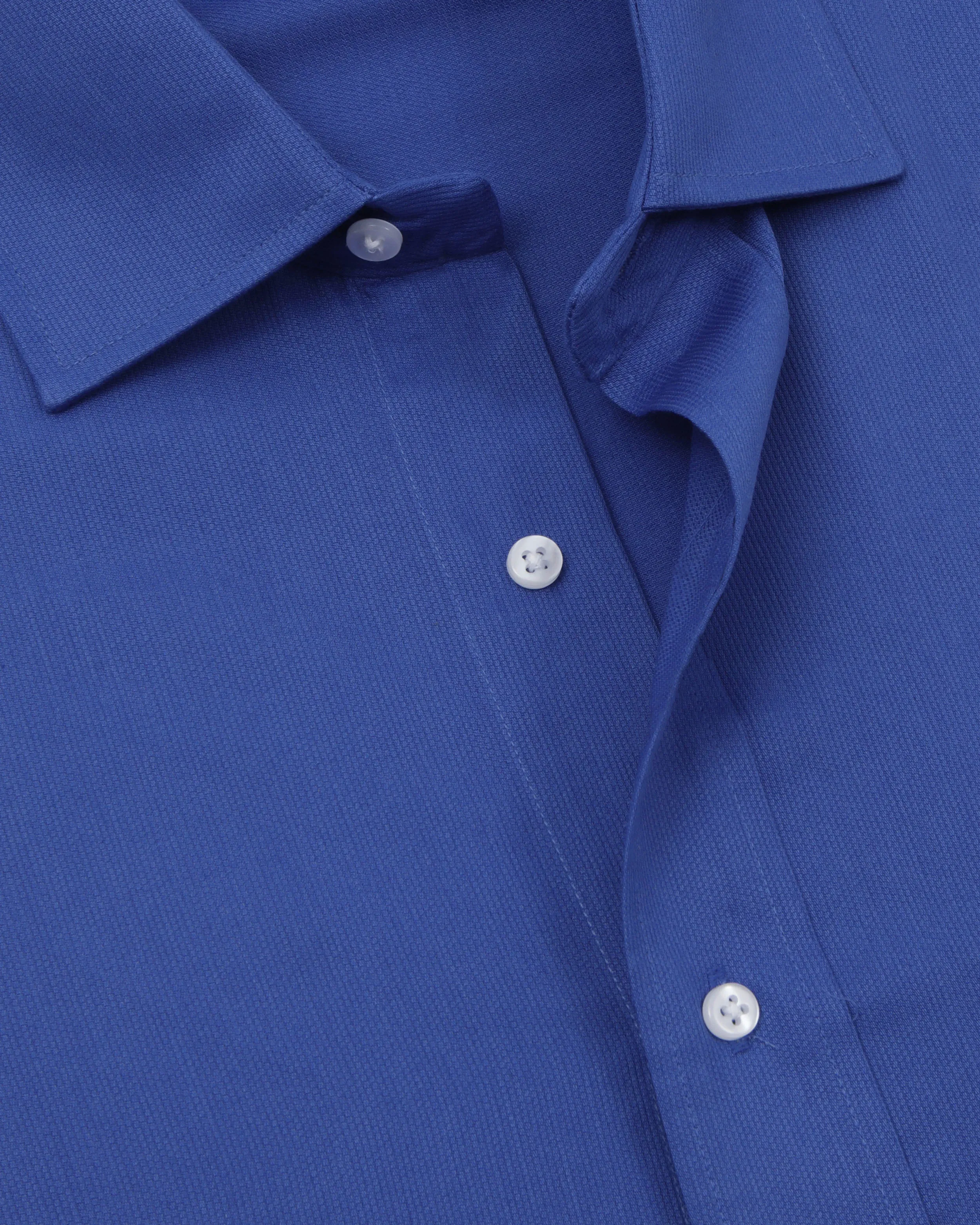 Camisa de vestir piqué azul manga larga