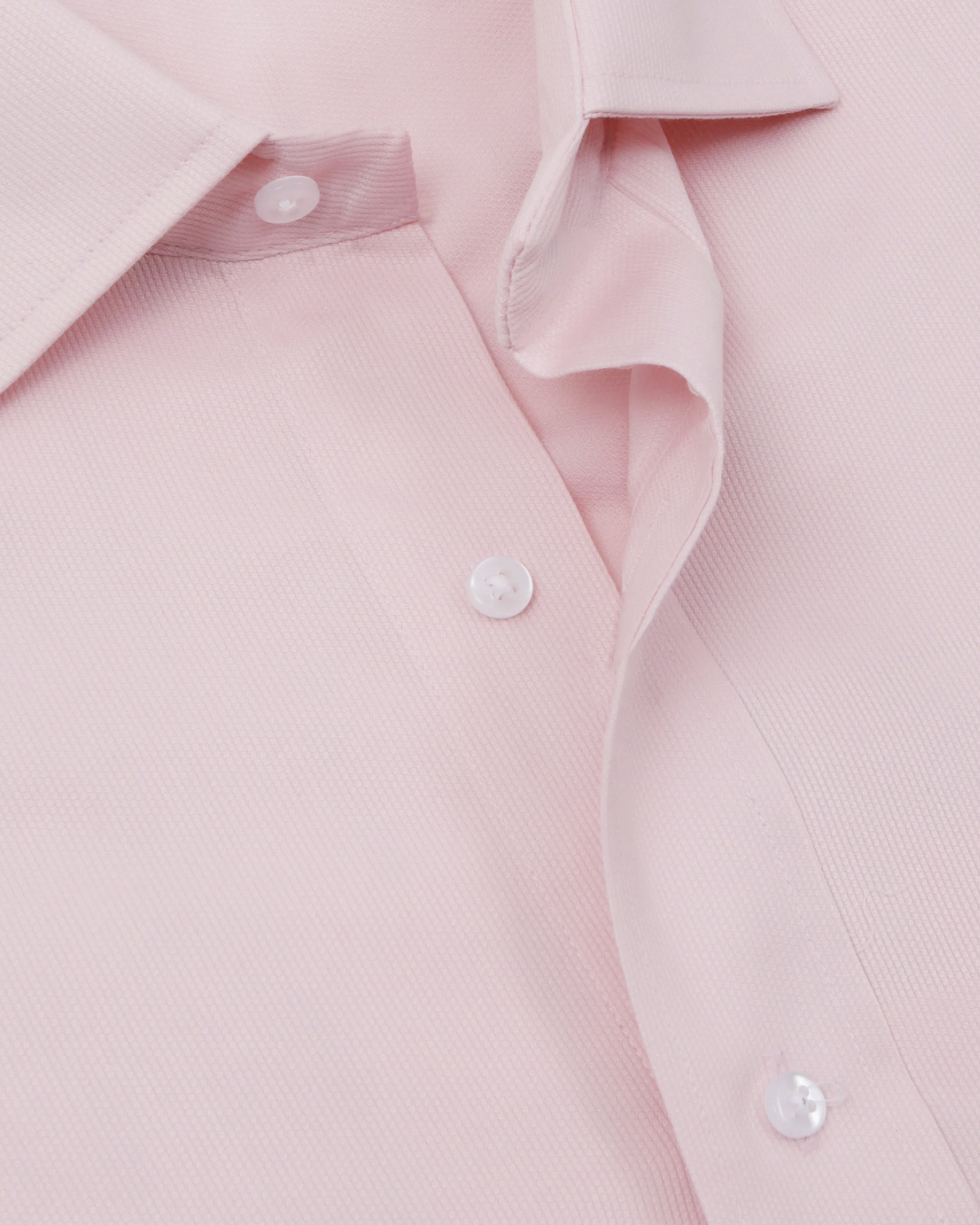 Camisa de vestir lisa slim fit piqué rosada