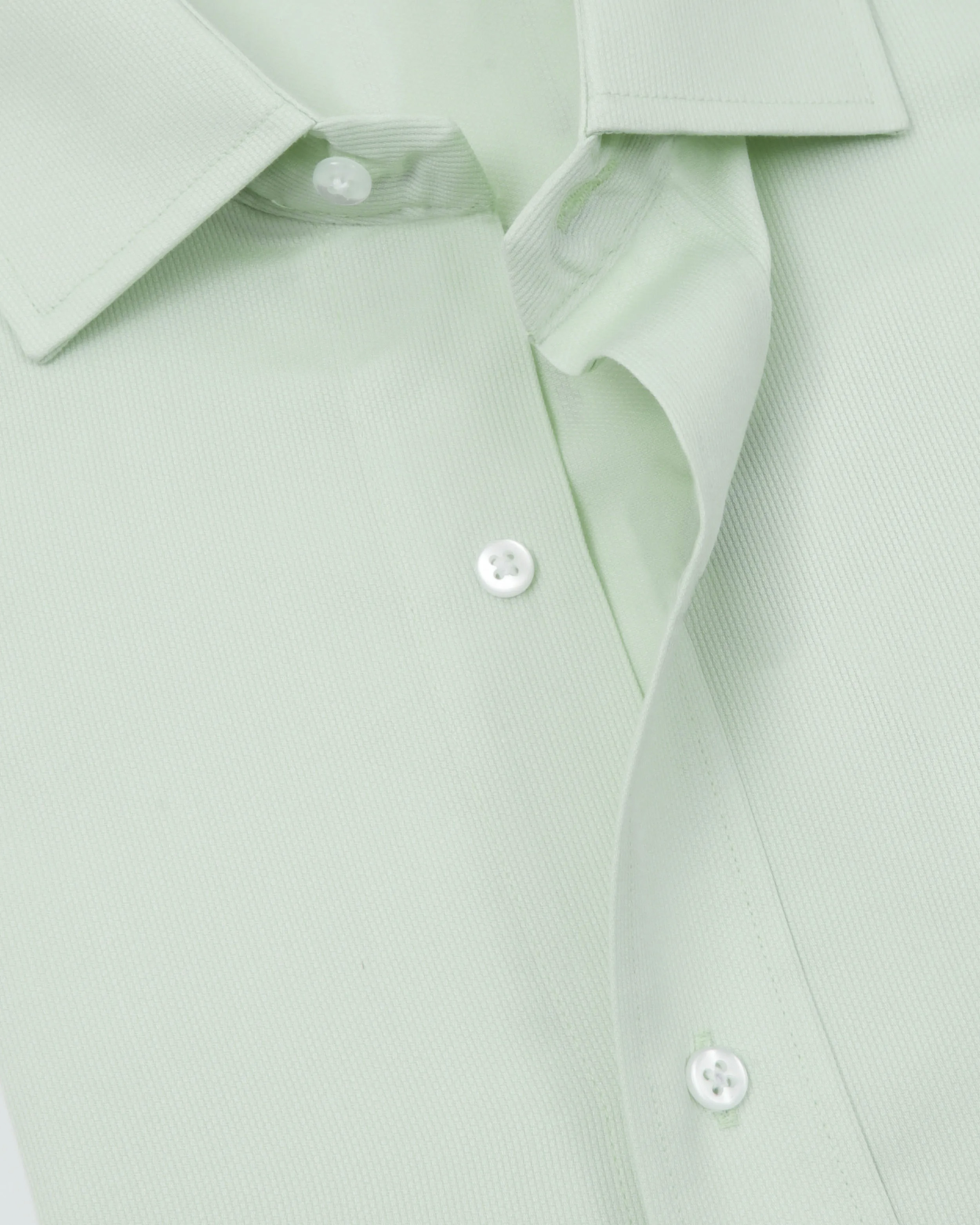 Camisa de vestir piqué verde manga larga