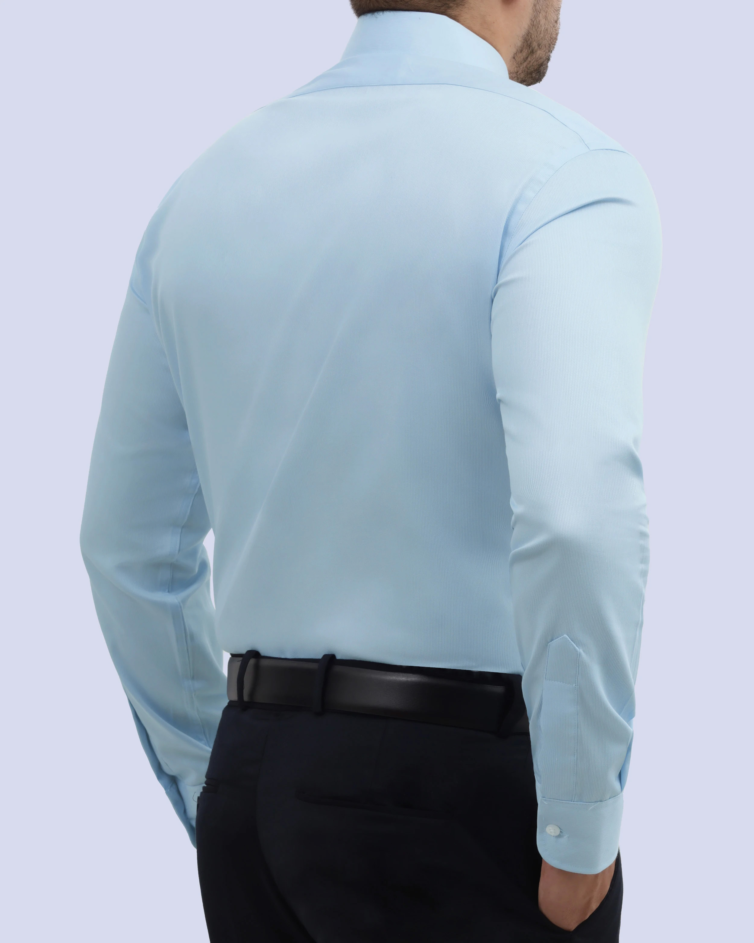 Camisa de vestir lisa slim fit piqué verde