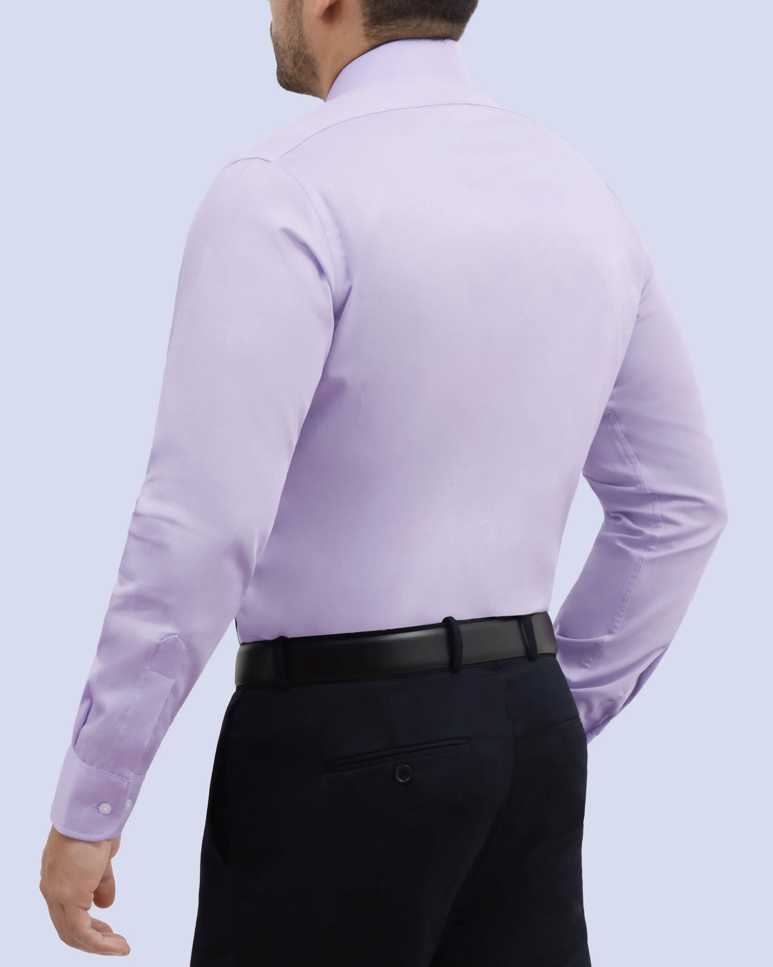 Camisa de vestir piqué lila manga larga