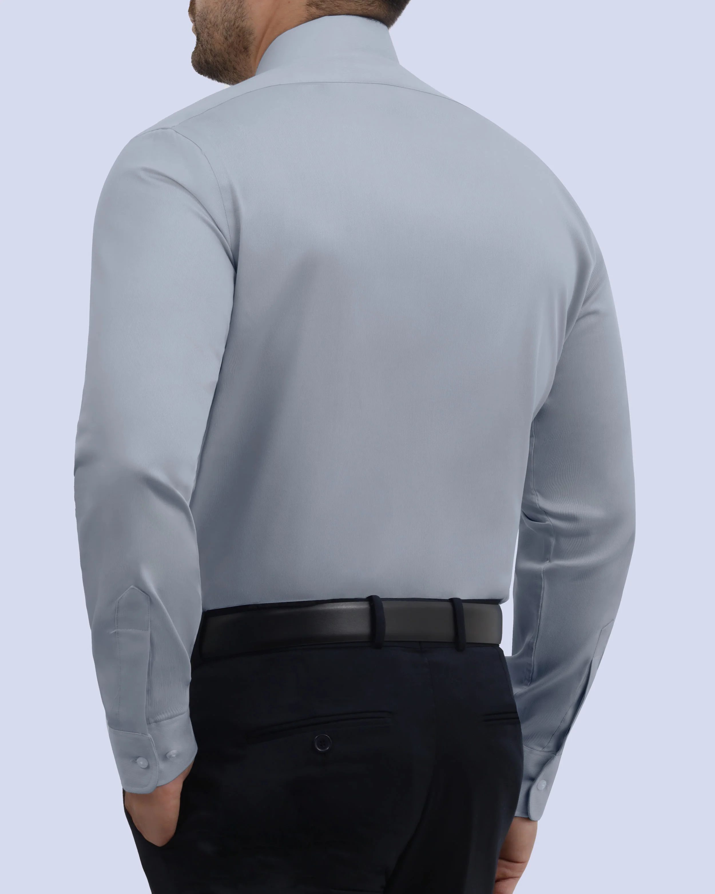 Camisa de vestir lisa slim fit piqué gris