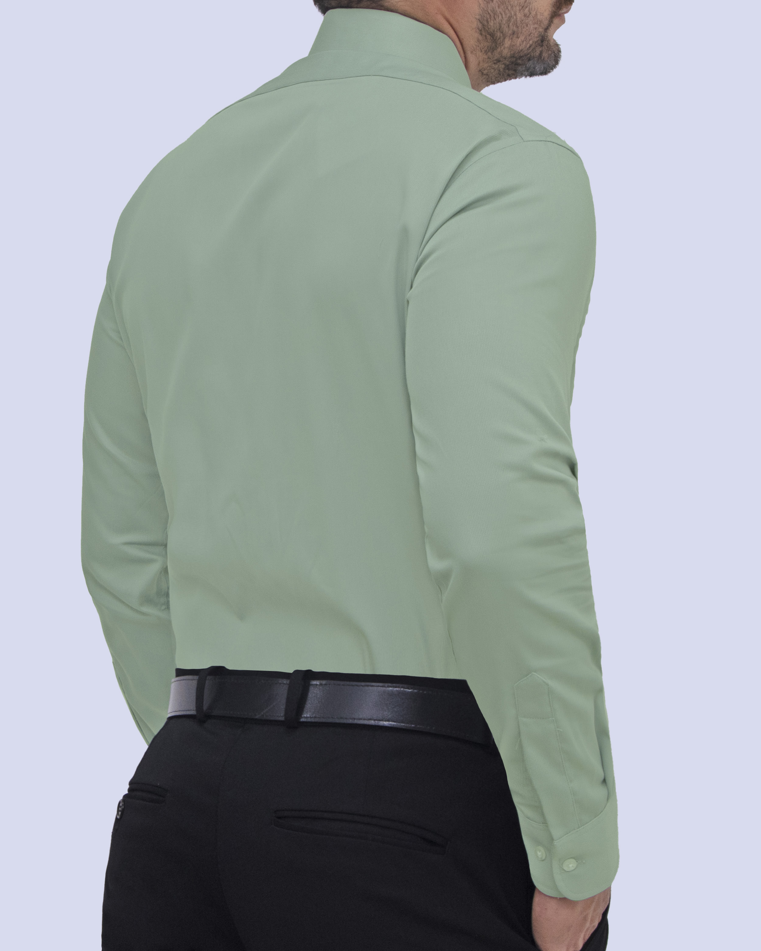 Camisa de vestir lisa slim fit piqué verde