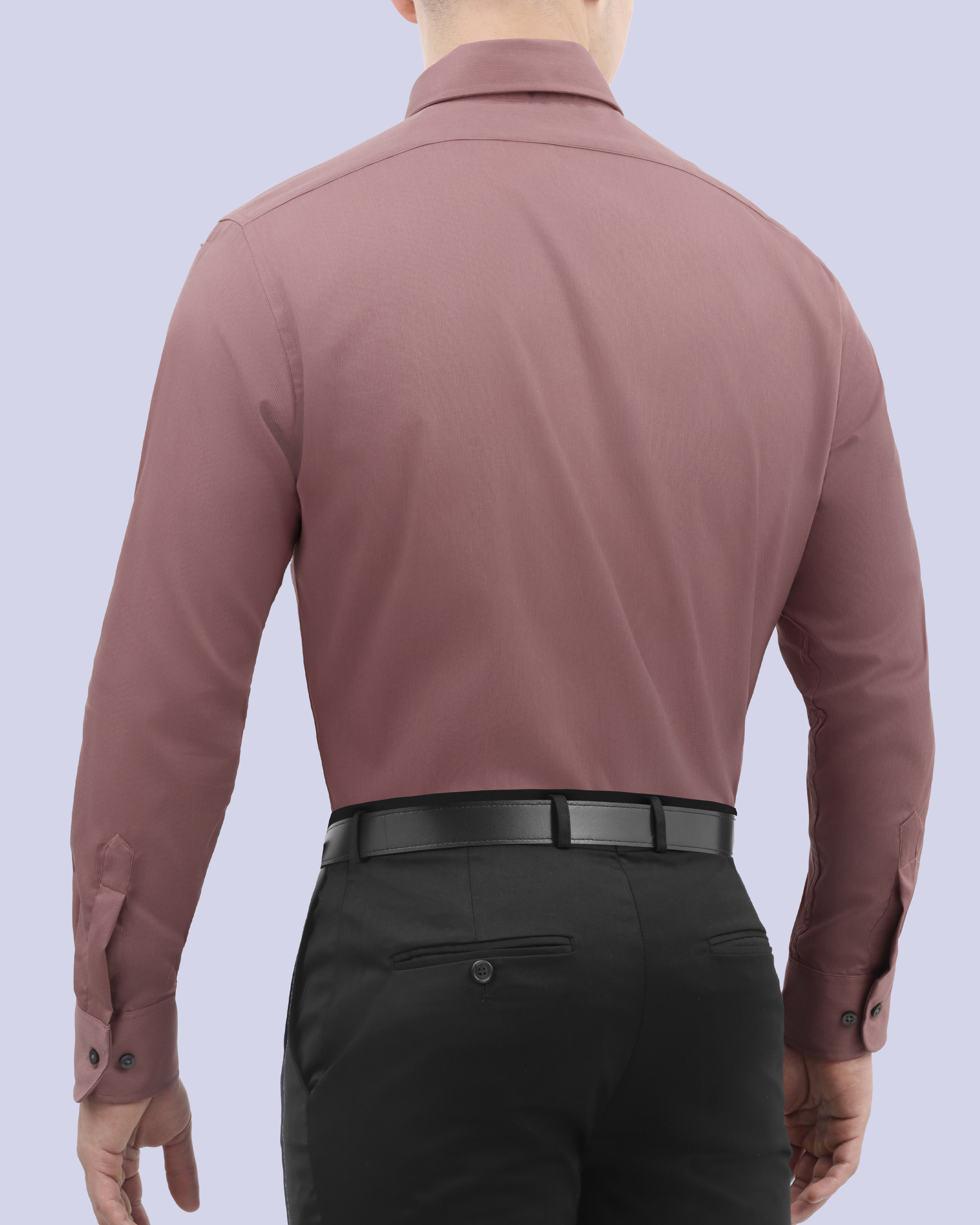 Camisa de vestir lisa slim fit piqué rosado