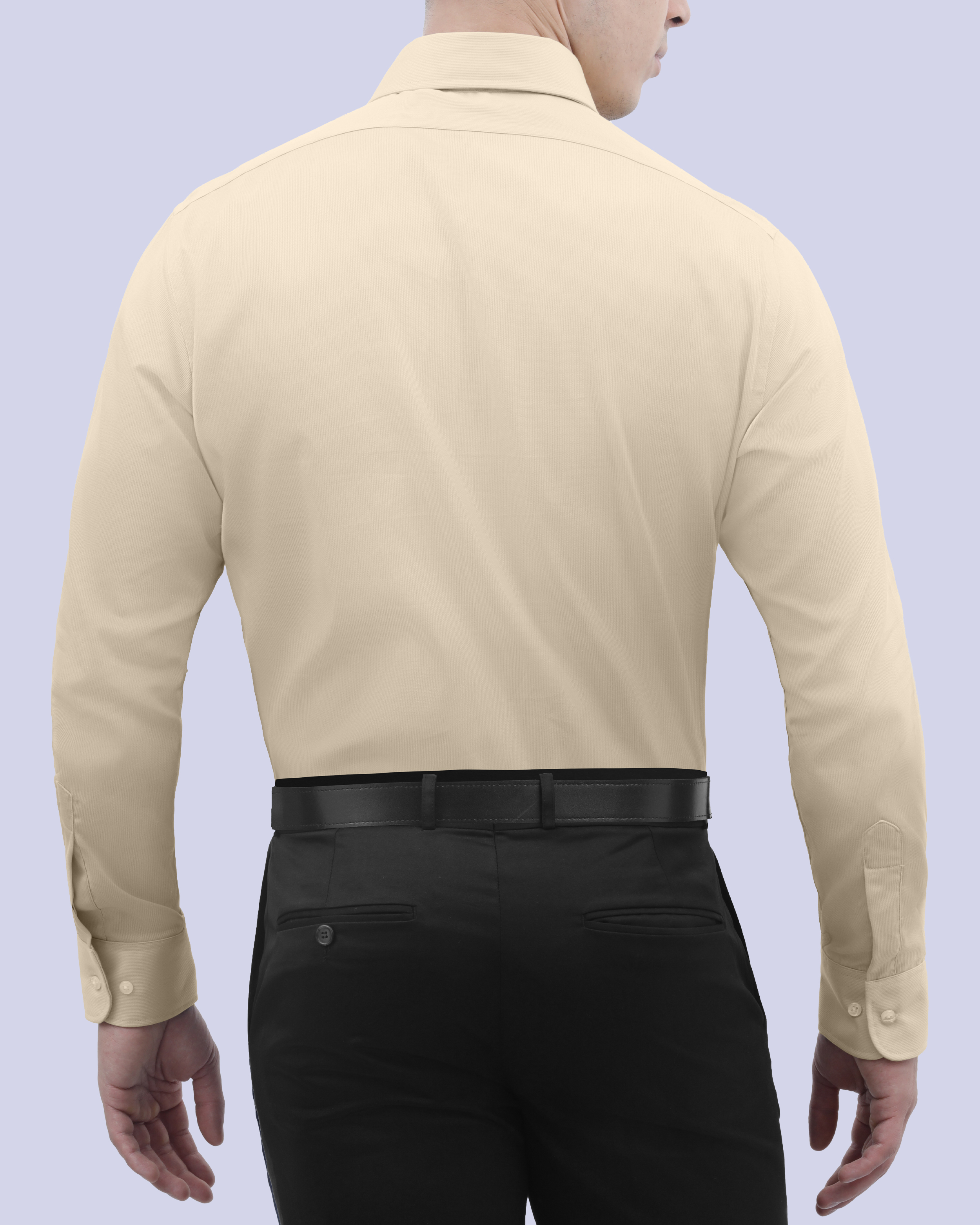 Camisa de vestir lisa slim fit piqué amarilla