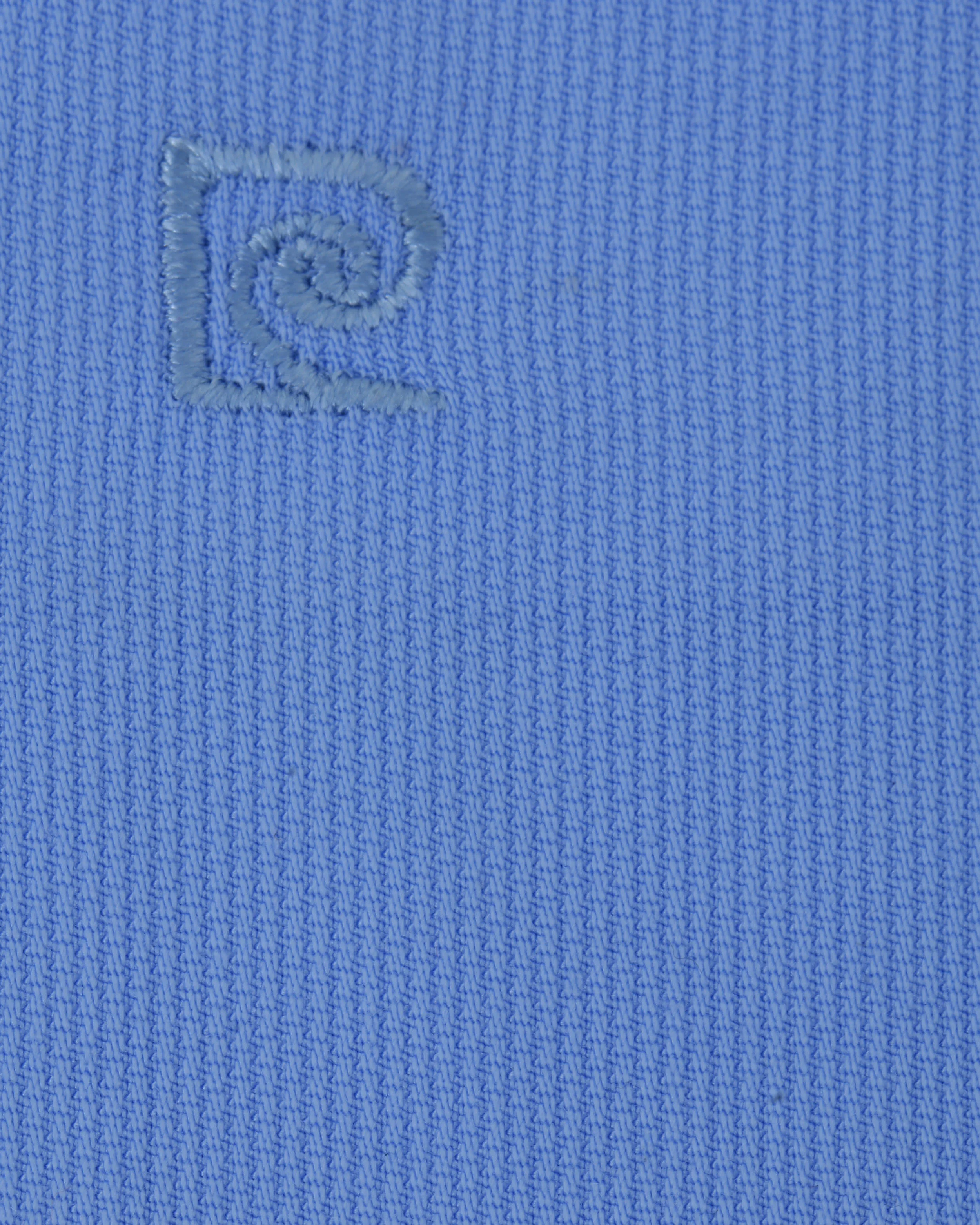 Camisa de vestir piqué azul marino manga larga