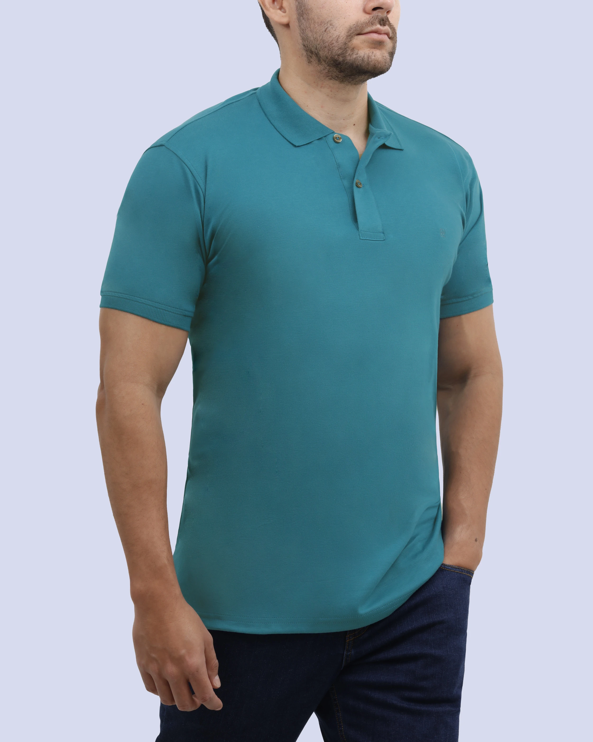 Camisa sport premium cotton d+ turquesa
