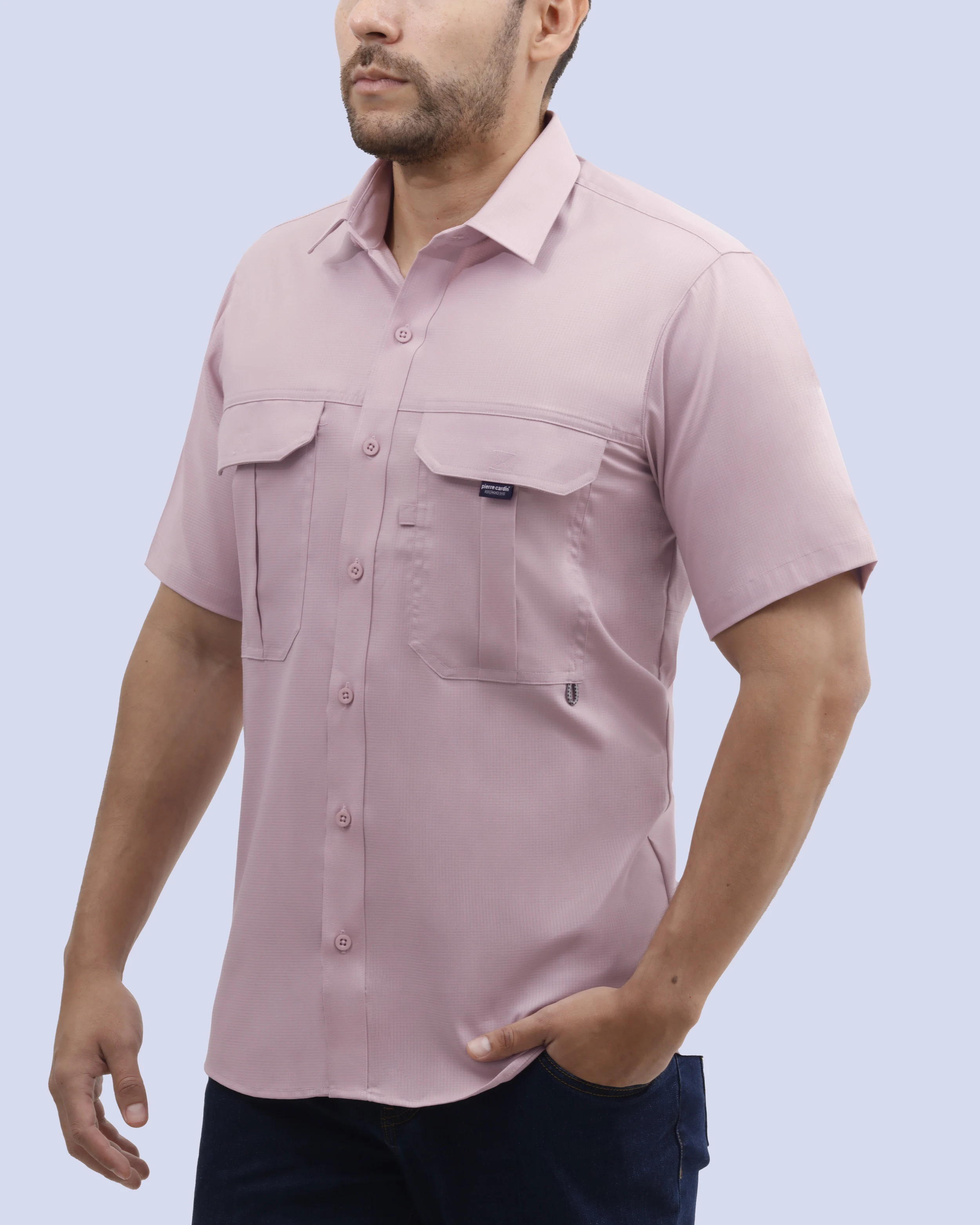 Camisa casual performance life style manga corta rosado vieja