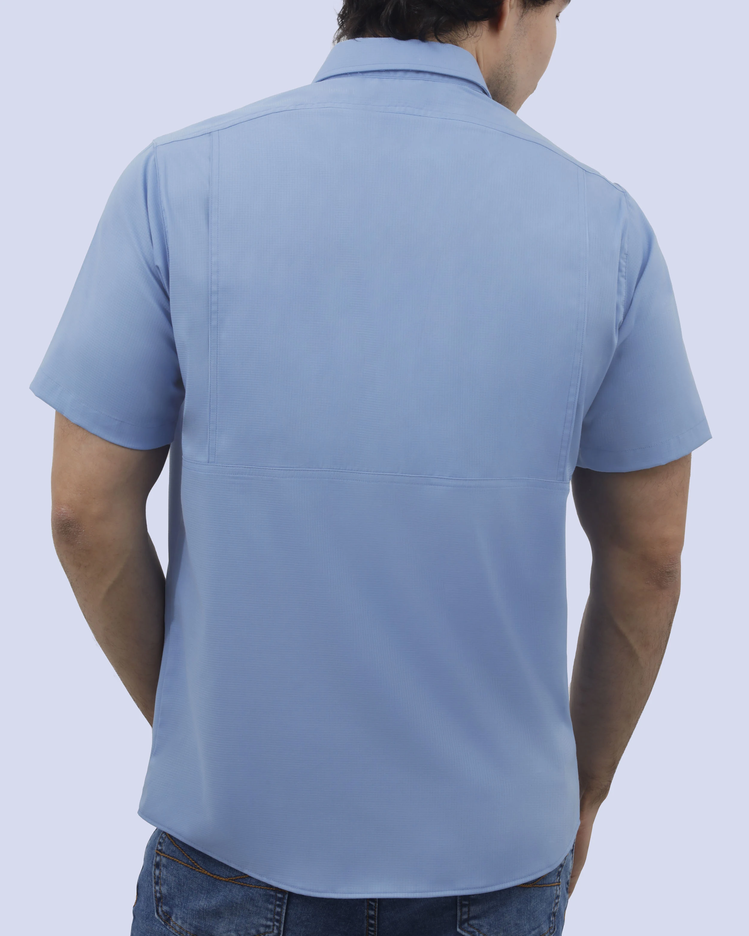 Camisa casual performance life style manga corta celeste